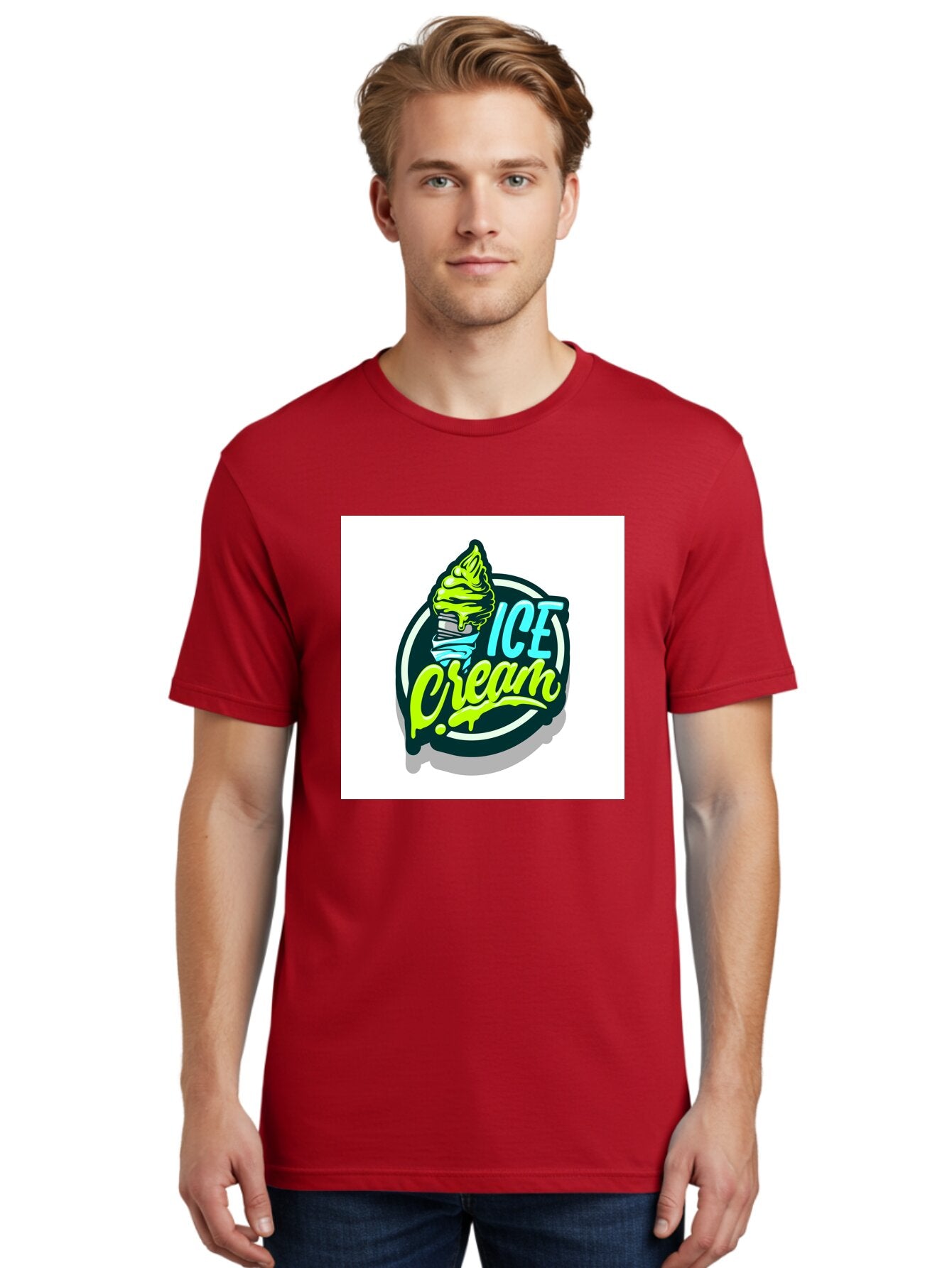 Ice-Cream Men'S Graphic Tee, 100% Cotton, Comfortable Casual Summer Wear, Machine Washable, Ice Cream Cone, Sweet Treats, Dessert Lovers, Frozen Yogurt, Creamy Texture, Colorful Graphics, Playful Design, Sweet Tooth, Indulgent Pleasures, Aab471 18