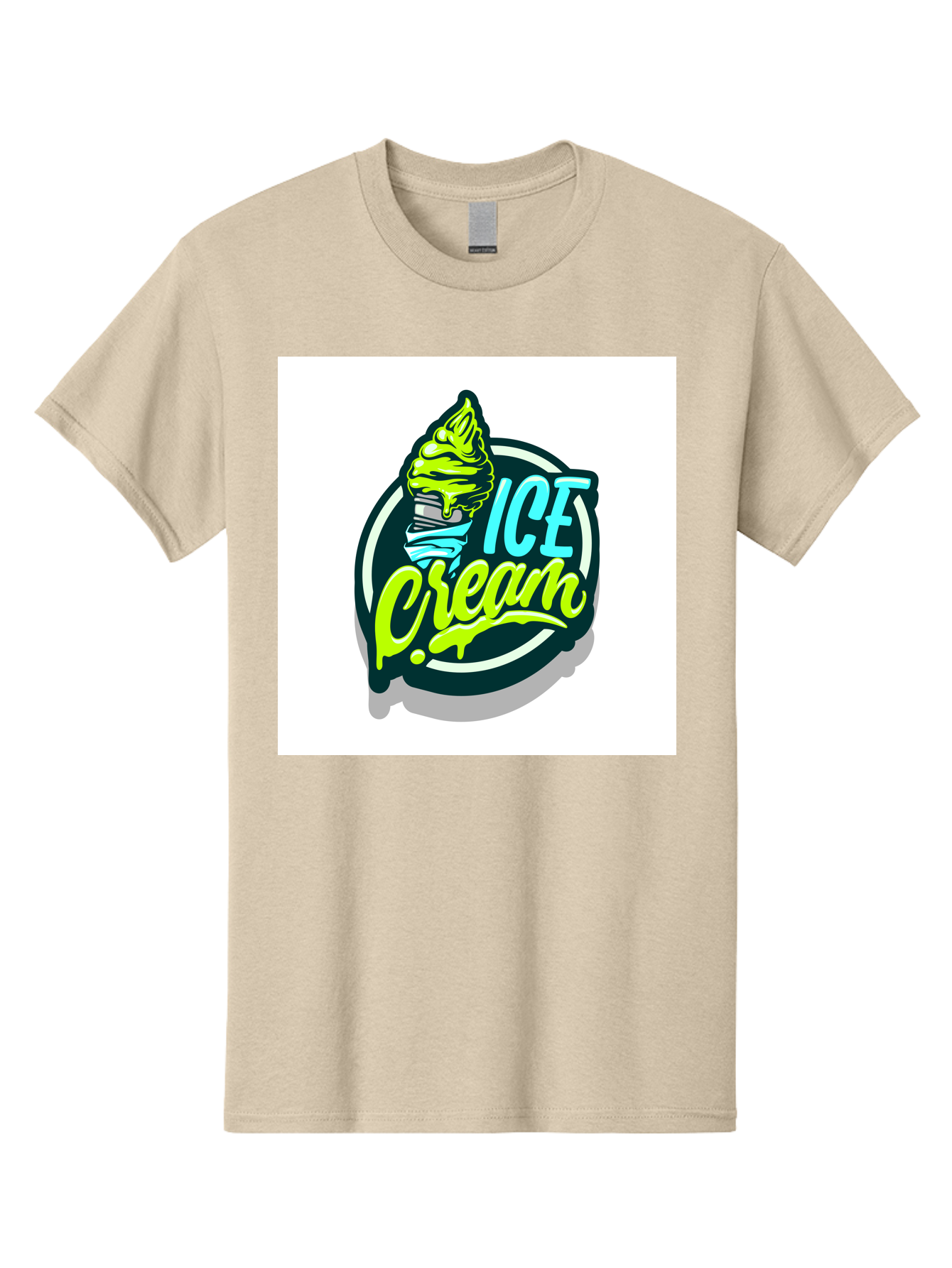 Ice-Cream Men'S Graphic Tee, 100% Cotton, Comfortable Casual Summer Wear, Machine Washable, Ice Cream Cone, Sweet Treats, Dessert Lovers, Frozen Yogurt, Creamy Texture, Colorful Graphics, Playful Design, Sweet Tooth, Indulgent Pleasures, Aab471