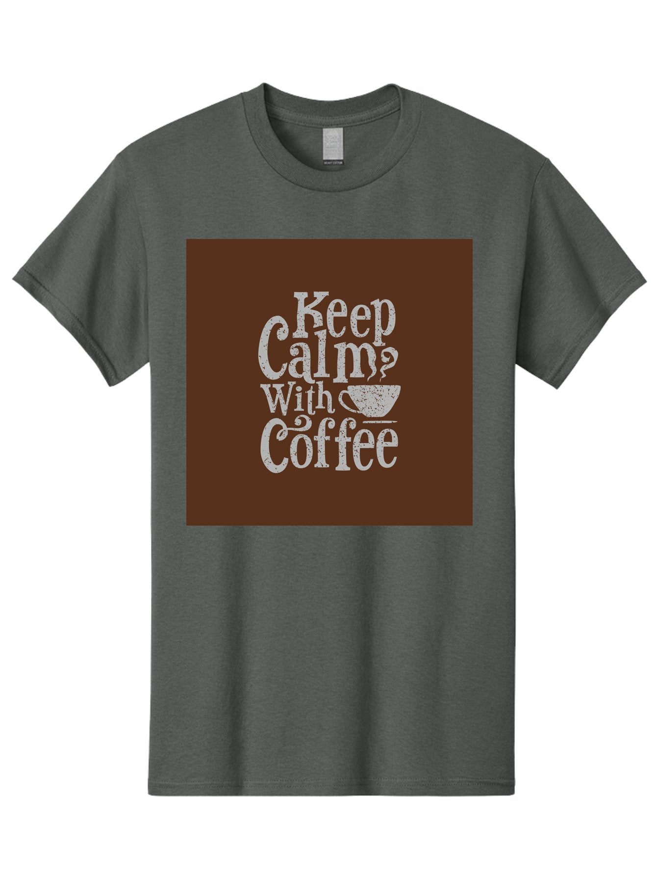 Keep-Calm-With-Coffee Men'S Graphic Tee, 100% Cotton, Comfortable Casual Summer Wear, Machine Washable, Coffee Quote, Coffee Inspiration, Calm Vibes, Coffee Lover, Morning Motivation, Coffee Break, Coffee Culture Aab472 12