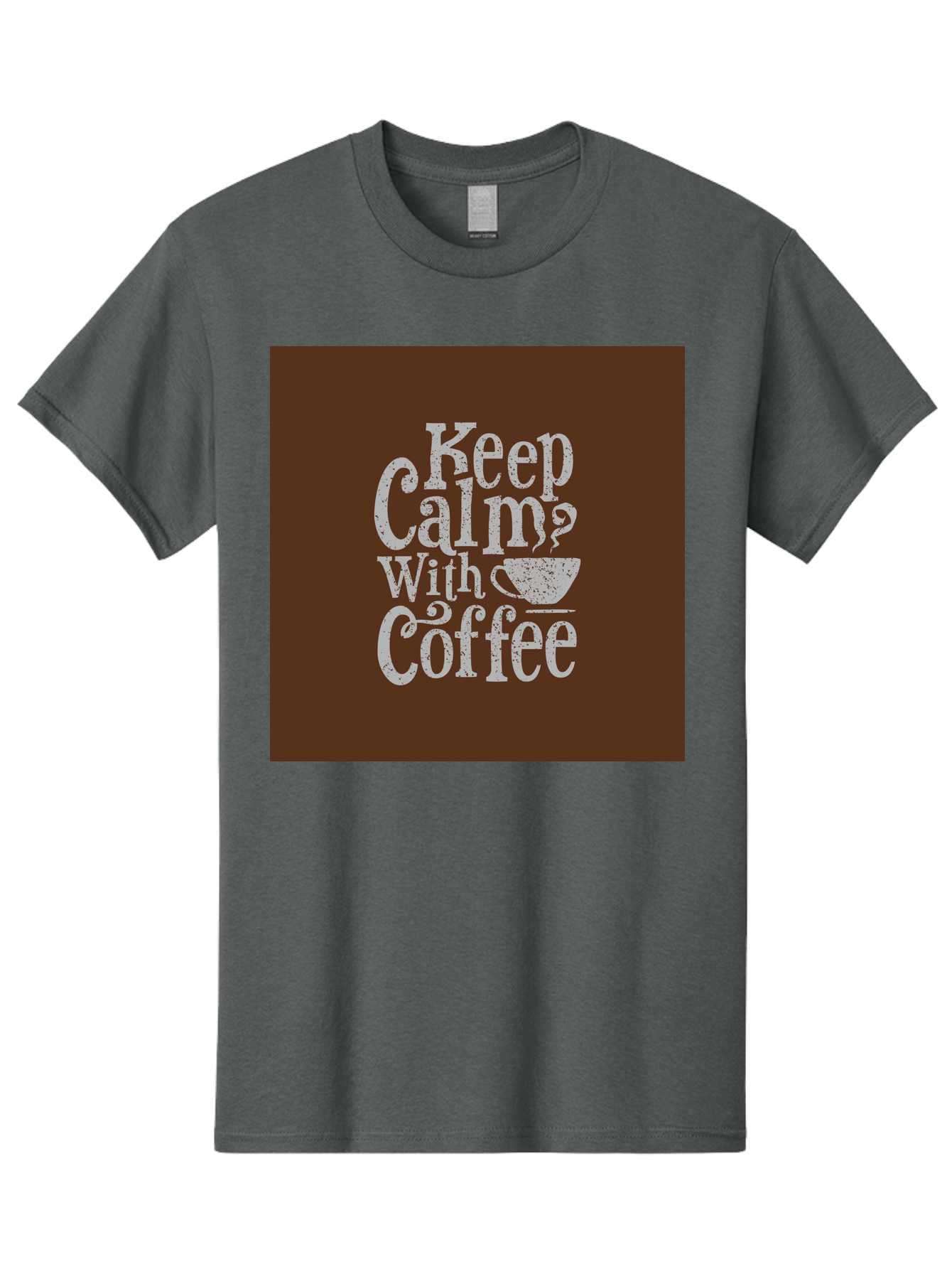 Keep-Calm-With-Coffee Men'S Graphic Tee, 100% Cotton, Comfortable Casual Summer Wear, Machine Washable, Coffee Quote, Coffee Inspiration, Calm Vibes, Coffee Lover, Morning Motivation, Coffee Break, Coffee Culture Aab472 3