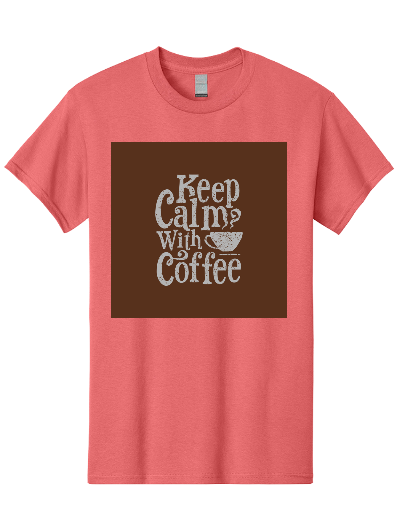 Keep-Calm-With-Coffee Men'S Graphic Tee, 100% Cotton, Comfortable Casual Summer Wear, Machine Washable, Coffee Quote, Coffee Inspiration, Calm Vibes, Coffee Lover, Morning Motivation, Coffee Break, Coffee Culture Aab472 5