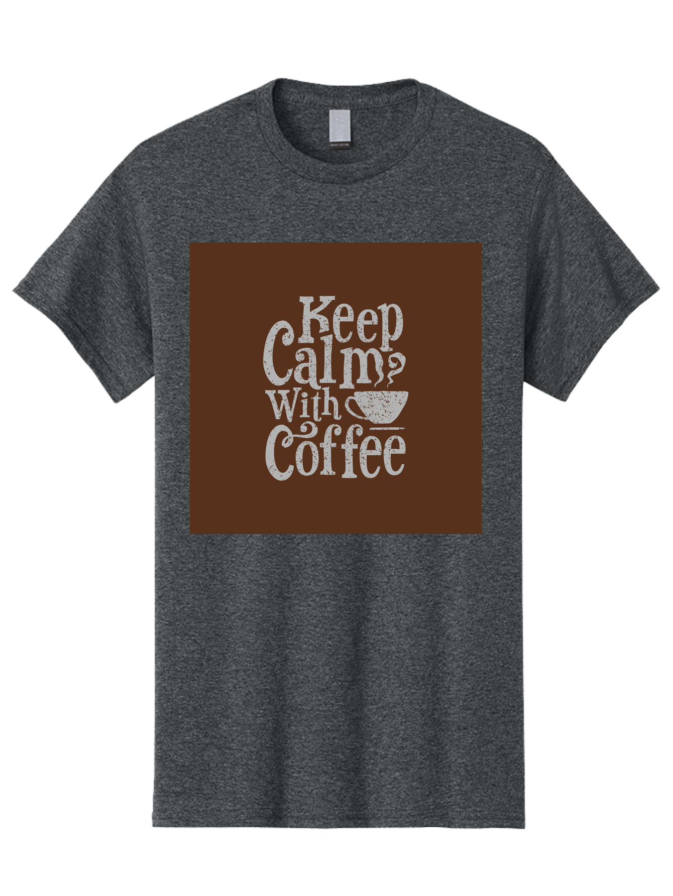 Keep-Calm-With-Coffee Men'S Graphic Tee, 100% Cotton, Comfortable Casual Summer Wear, Machine Washable, Coffee Quote, Coffee Inspiration, Calm Vibes, Coffee Lover, Morning Motivation, Coffee Break, Coffee Culture Aab472 7