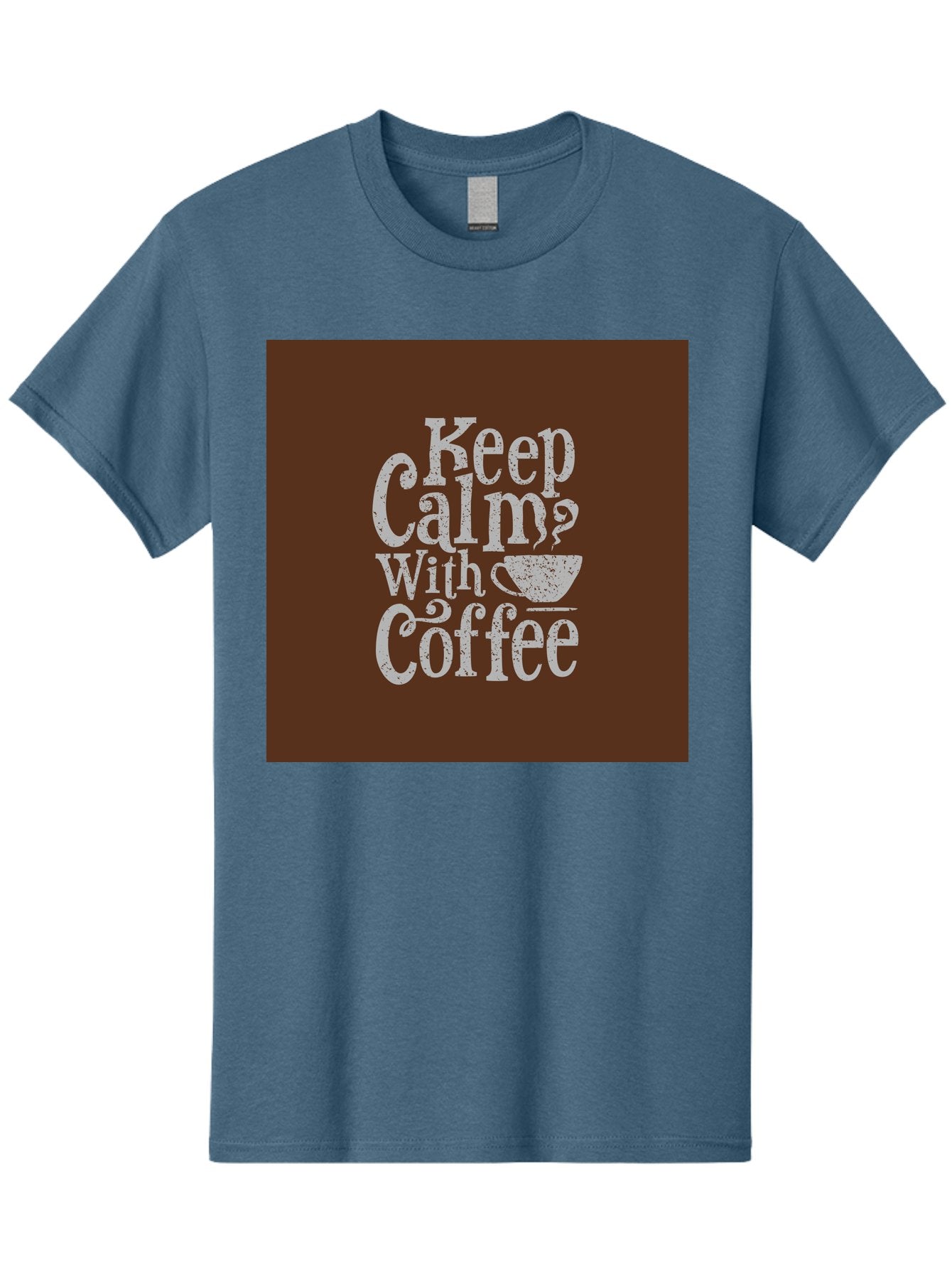 Keep-Calm-With-Coffee Men'S Graphic Tee, 100% Cotton, Comfortable Casual Summer Wear, Machine Washable, Coffee Quote, Coffee Inspiration, Calm Vibes, Coffee Lover, Morning Motivation, Coffee Break, Coffee Culture Aab472 6