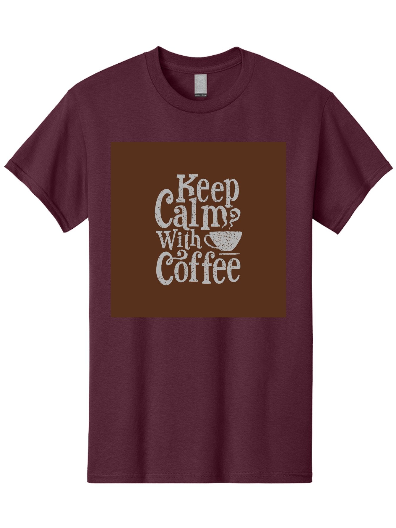 Keep-Calm-With-Coffee Men'S Graphic Tee, 100% Cotton, Comfortable Casual Summer Wear, Machine Washable, Coffee Quote, Coffee Inspiration, Calm Vibes, Coffee Lover, Morning Motivation, Coffee Break, Coffee Culture Aab472 4