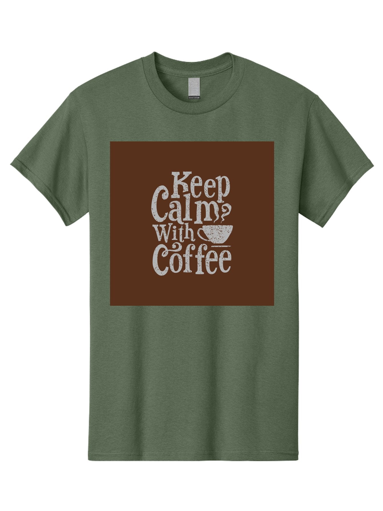 Keep-Calm-With-Coffee Men'S Graphic Tee, 100% Cotton, Comfortable Casual Summer Wear, Machine Washable, Coffee Quote, Coffee Inspiration, Calm Vibes, Coffee Lover, Morning Motivation, Coffee Break, Coffee Culture Aab472 9