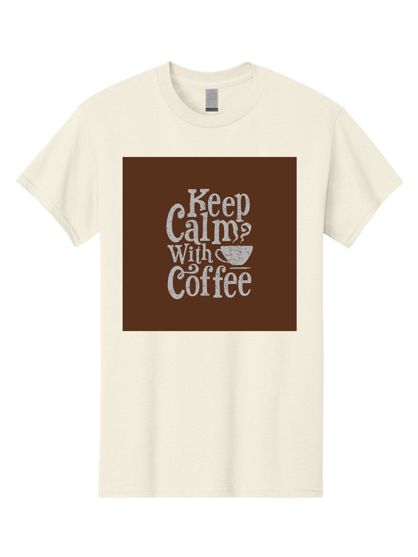 Keep-Calm-With-Coffee Men'S Graphic Tee, 100% Cotton, Comfortable Casual Summer Wear, Machine Washable, Coffee Quote, Coffee Inspiration, Calm Vibes, Coffee Lover, Morning Motivation, Coffee Break, Coffee Culture Aab472 13