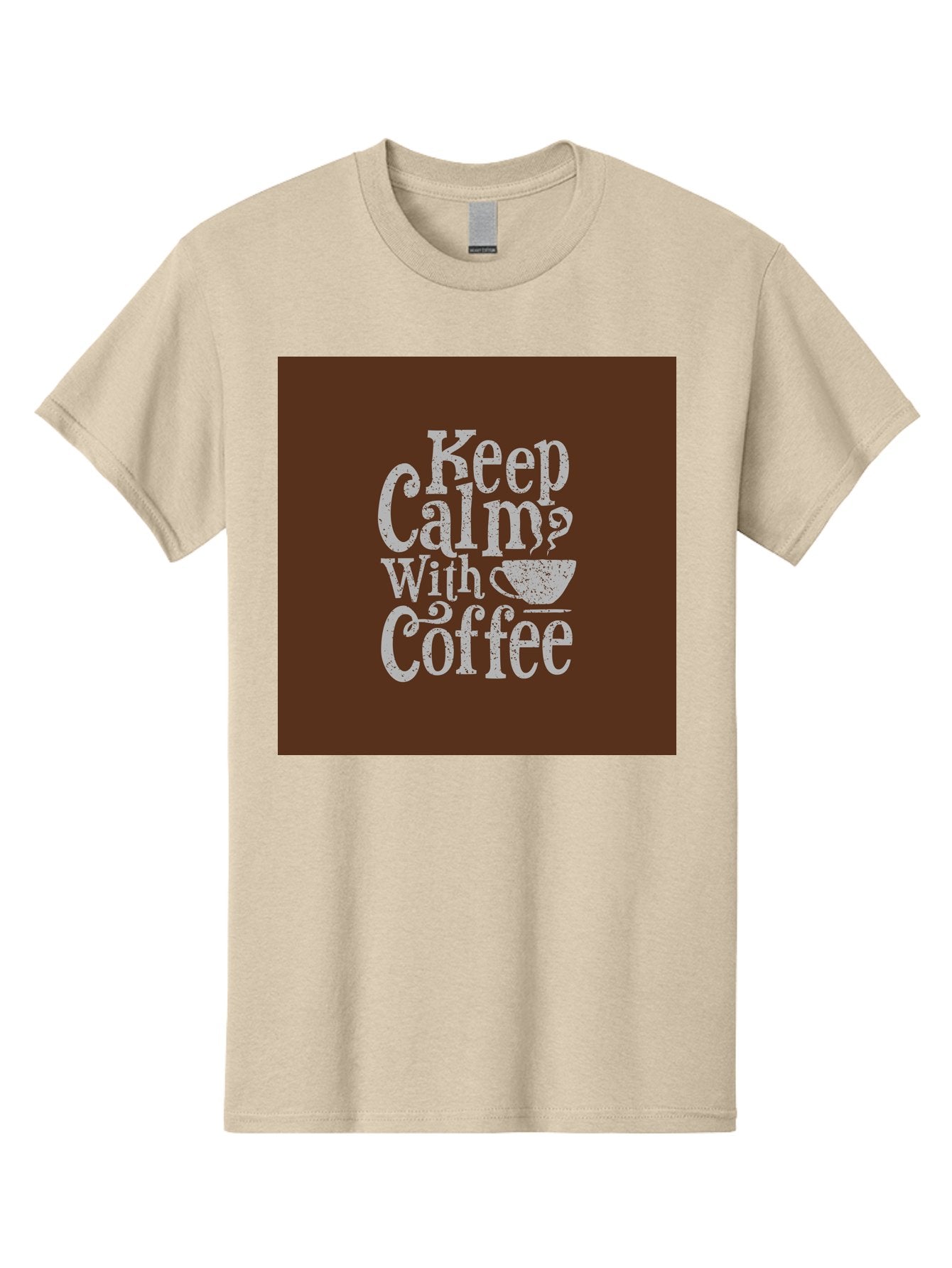 Keep-Calm-With-Coffee Men'S Graphic Tee, 100% Cotton, Comfortable Casual Summer Wear, Machine Washable, Coffee Quote, Coffee Inspiration, Calm Vibes, Coffee Lover, Morning Motivation, Coffee Break, Coffee Culture Aab472 14