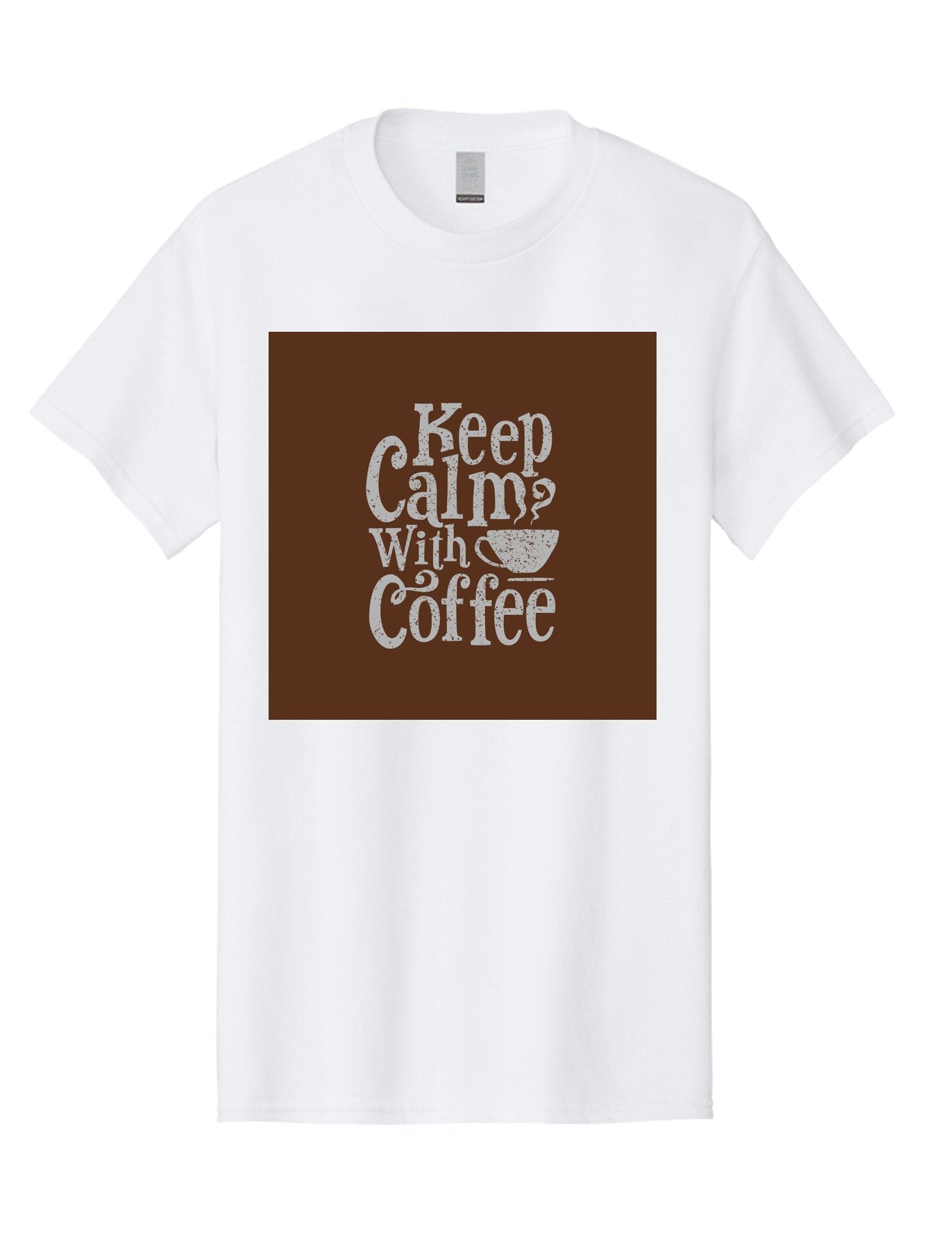 Keep-Calm-With-Coffee Men'S Graphic Tee, 100% Cotton, Comfortable Casual Summer Wear, Machine Washable, Coffee Quote, Coffee Inspiration, Calm Vibes, Coffee Lover, Morning Motivation, Coffee Break, Coffee Culture Aab472 11