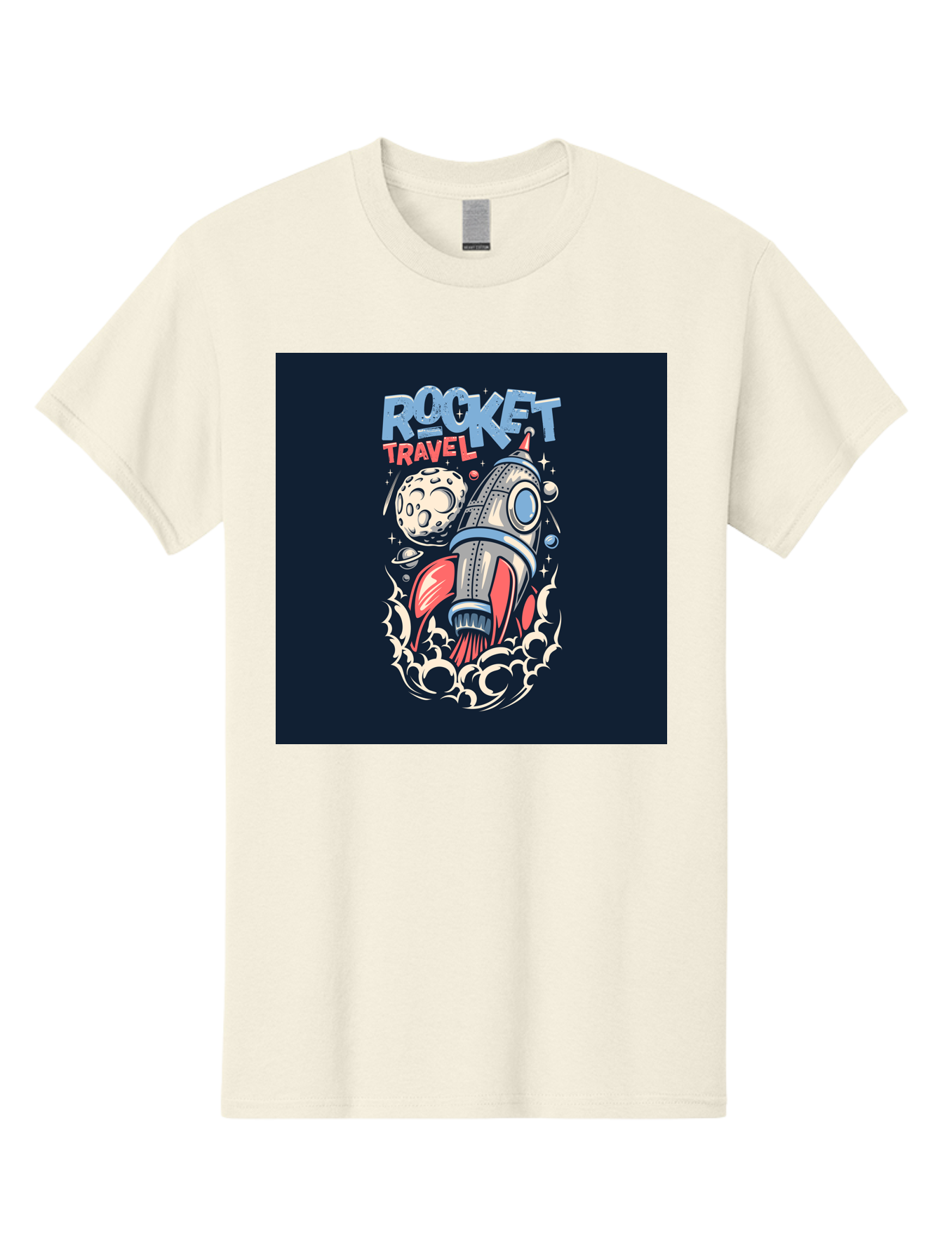 Rocket-Travel Men'S Graphic Tee, 100% Cotton, Comfortable Casual Summer Wear, Machine Washable, Rocket Ship, Space Travel, Adventure, Exploration, Cartoon Style, Vibrant Colors, Celestial Bodies, Moon, Stars, Futuristic Aab476 17