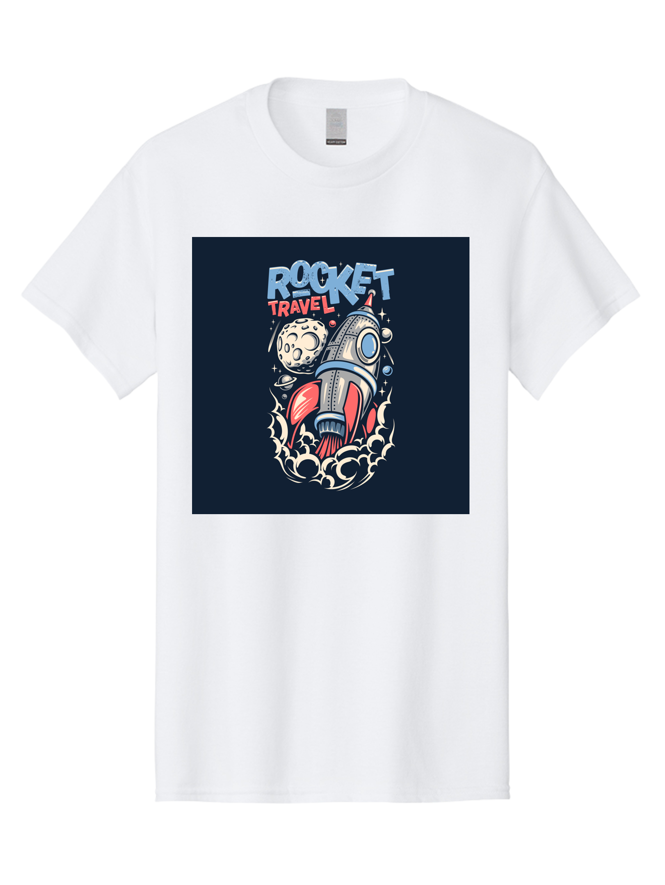 Rocket-Travel Men'S Graphic Tee, 100% Cotton, Comfortable Casual Summer Wear, Machine Washable, Rocket Ship, Space Travel, Adventure, Exploration, Cartoon Style, Vibrant Colors, Celestial Bodies, Moon, Stars, Futuristic Aab476 29
