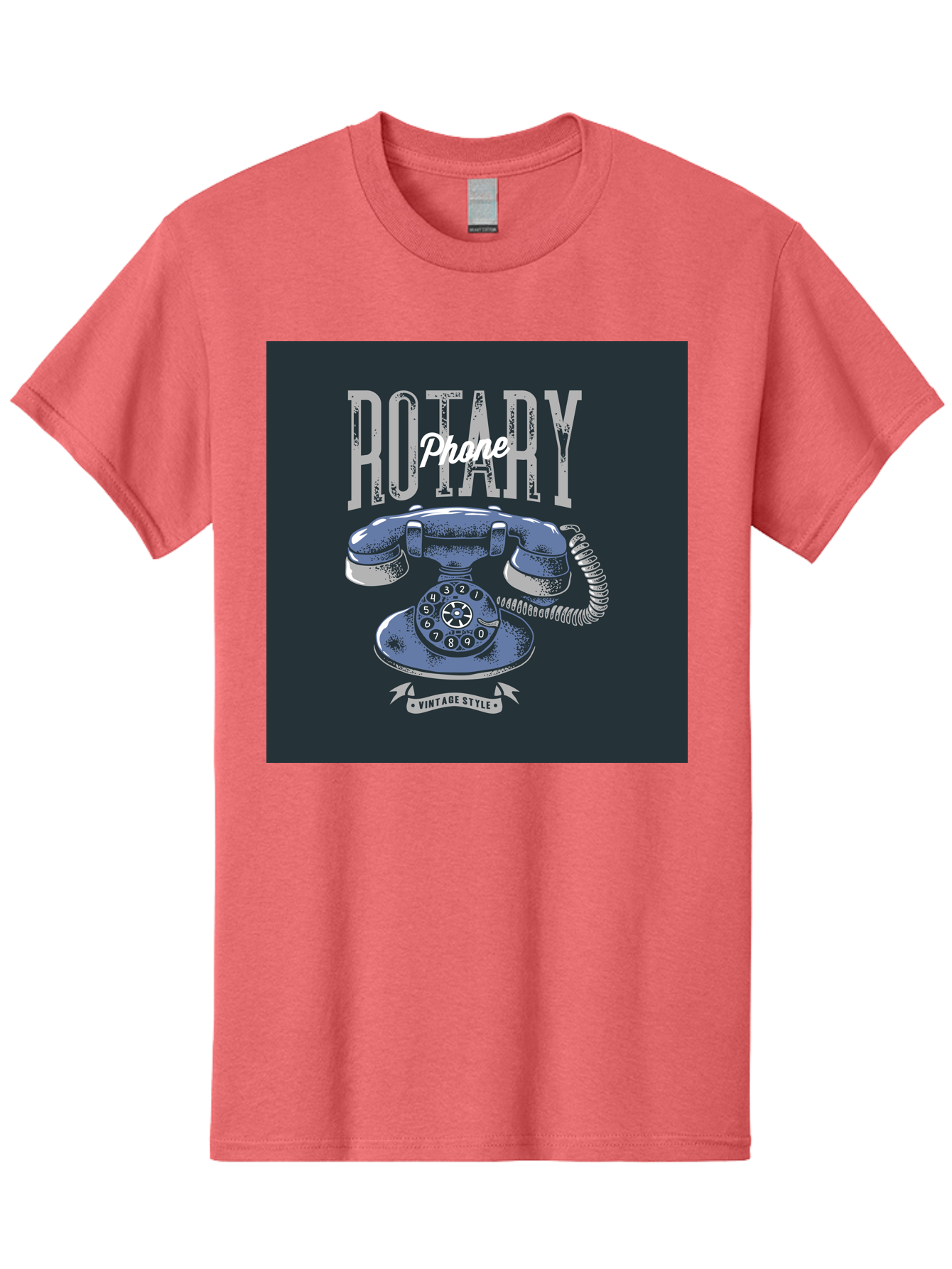 Rotary-Phone Men'S Graphic Tee, 100% Cotton, Comfortable Casual Summer Wear, Machine Washable, Vintage Rotary Phone, Retro Telephone, Classic Communication, Nostalgic Device, Antique Technology, Vintage Style, Retro Design, Old Fashioned Phone Aab477 23