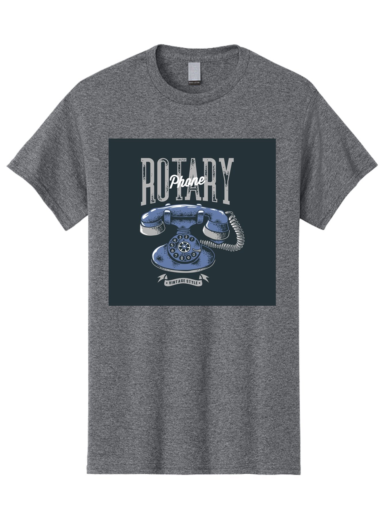 Rotary-Phone Men'S Graphic Tee, 100% Cotton, Comfortable Casual Summer Wear, Machine Washable, Vintage Rotary Phone, Retro Telephone, Classic Communication, Nostalgic Device, Antique Technology, Vintage Style, Retro Design, Old Fashioned Phone Aab477 9