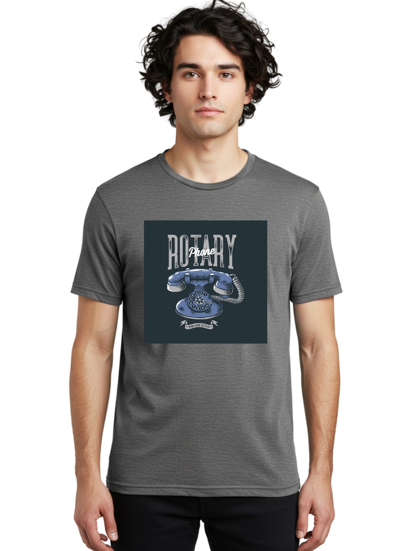 Rotary-Phone Men'S Graphic Tee, 100% Cotton, Comfortable Casual Summer Wear, Machine Washable, Vintage Rotary Phone, Retro Telephone, Classic Communication, Nostalgic Device, Antique Technology, Vintage Style, Retro Design, Old Fashioned Phone Aab477 26