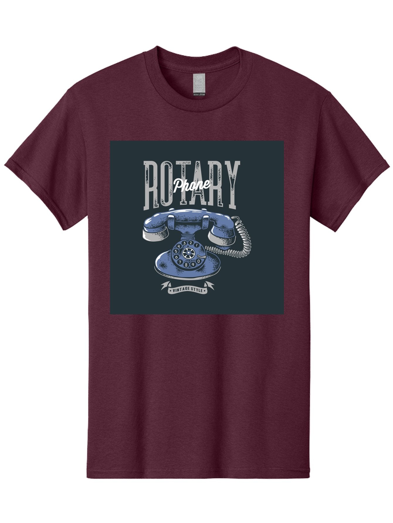 Rotary-Phone Men'S Graphic Tee, 100% Cotton, Comfortable Casual Summer Wear, Machine Washable, Vintage Rotary Phone, Retro Telephone, Classic Communication, Nostalgic Device, Antique Technology, Vintage Style, Retro Design, Old Fashioned Phone Aab477 7