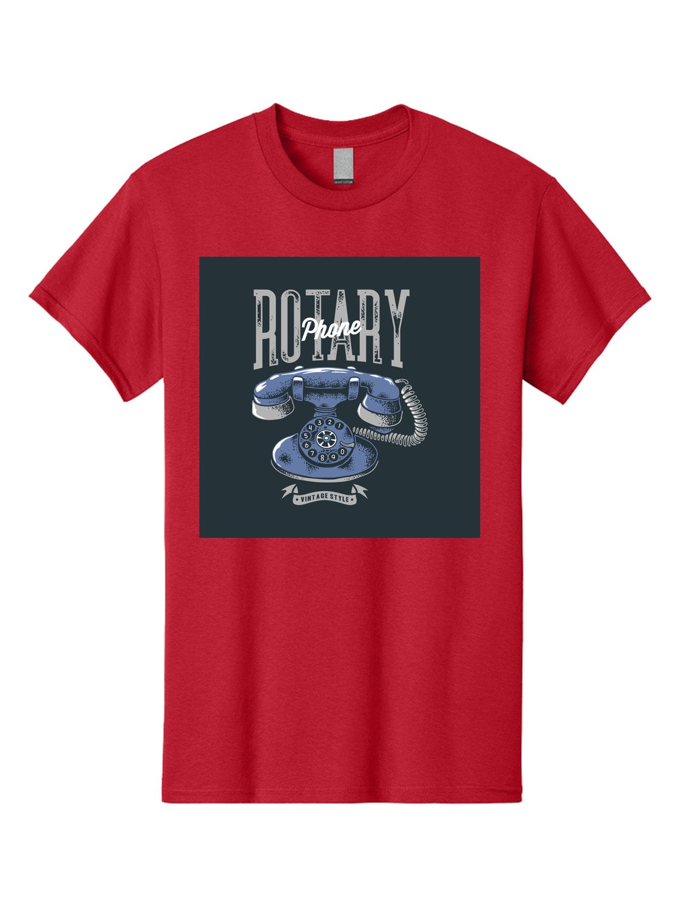 Rotary-Phone Men'S Graphic Tee, 100% Cotton, Comfortable Casual Summer Wear, Machine Washable, Vintage Rotary Phone, Retro Telephone, Classic Communication, Nostalgic Device, Antique Technology, Vintage Style, Retro Design, Old Fashioned Phone Aab477 5