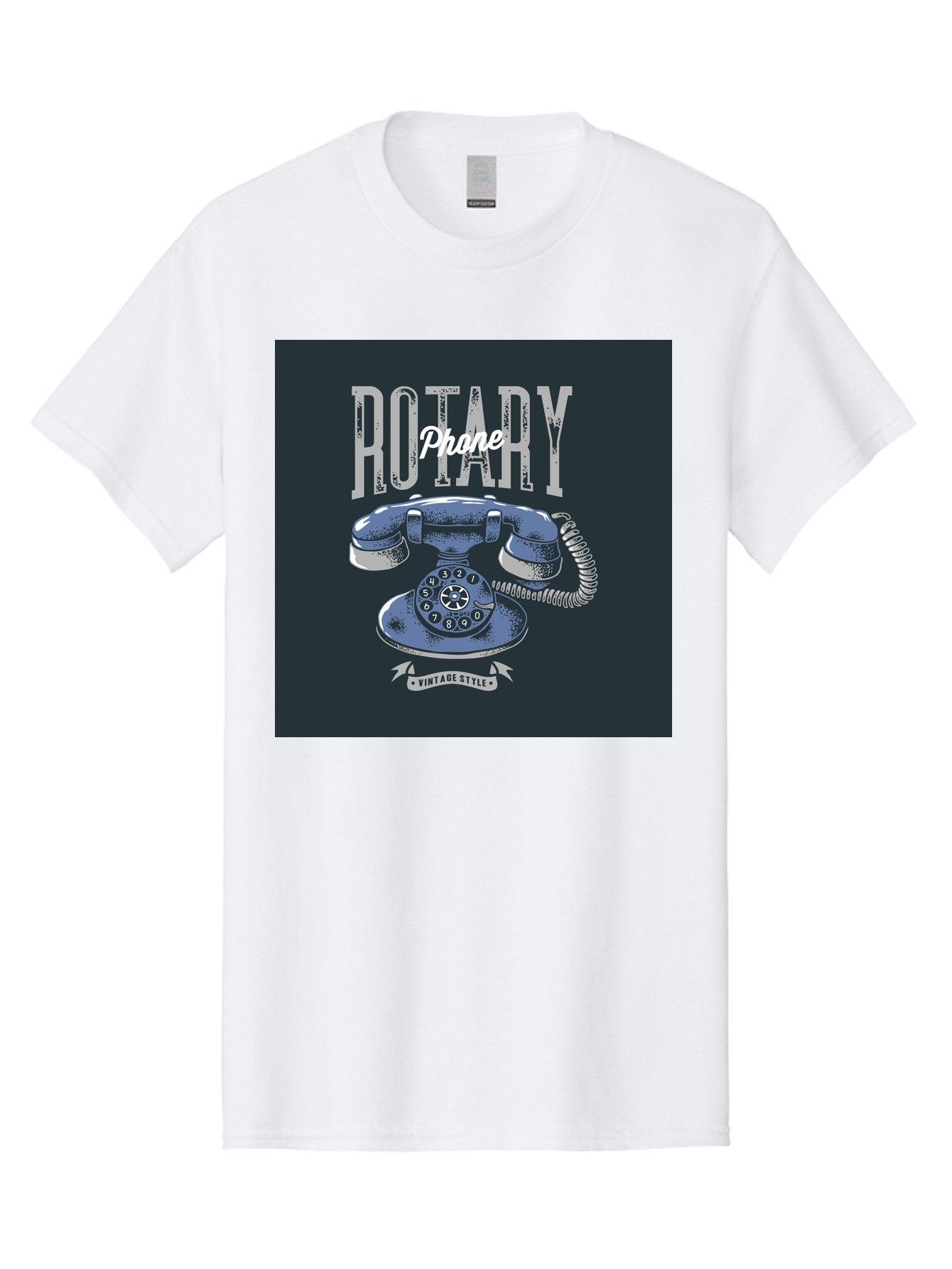 Rotary-Phone Men'S Graphic Tee, 100% Cotton, Comfortable Casual Summer Wear, Machine Washable, Vintage Rotary Phone, Retro Telephone, Classic Communication, Nostalgic Device, Antique Technology, Vintage Style, Retro Design, Old Fashioned Phone Aab477 8