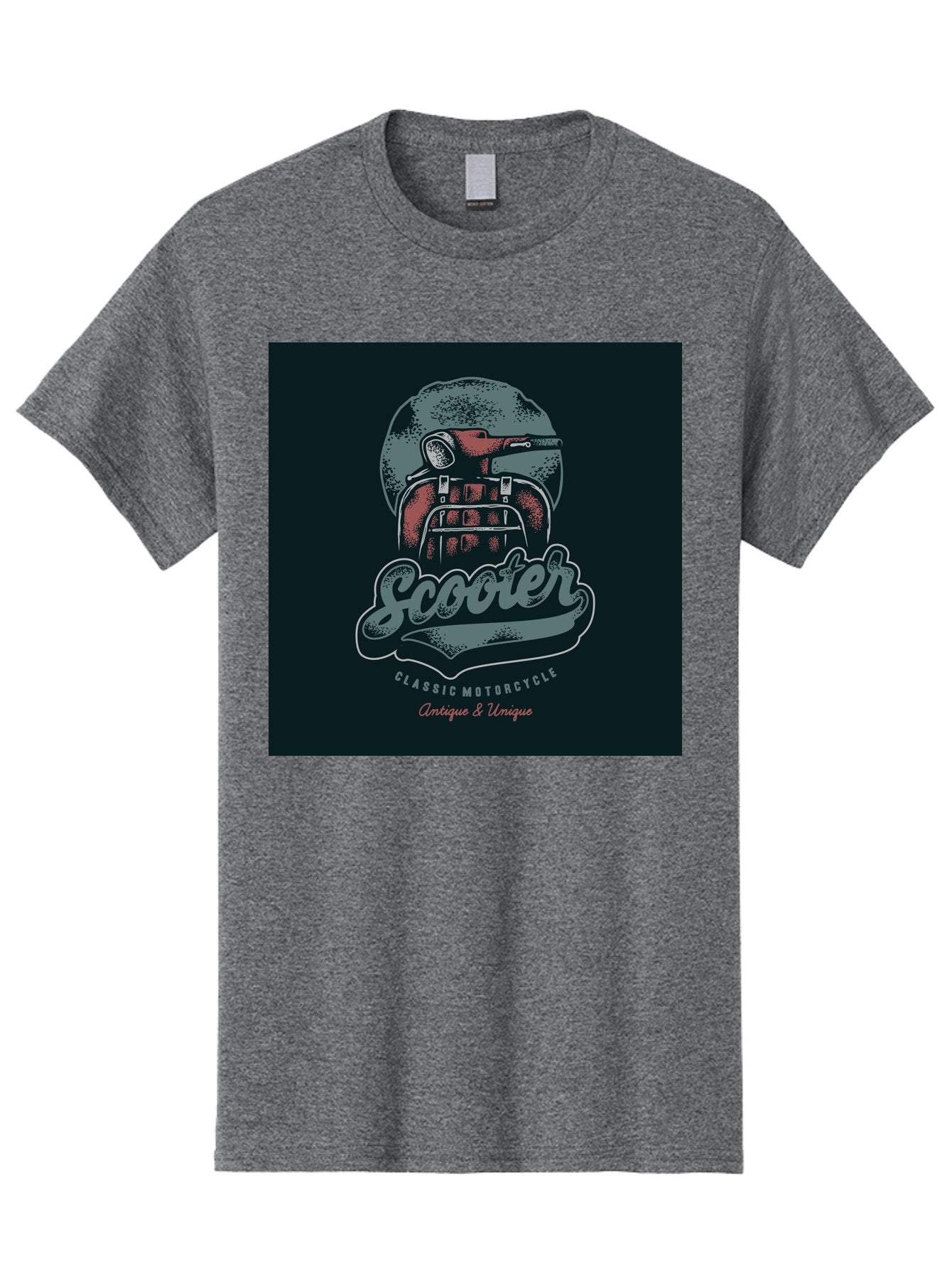 Scooter-Classic-Motorcycle Men'S Graphic Tee, 100% Cotton, Comfortable Casual Summer Wear, Machine Washable, Vintage Motorcycle Helmet, Classic Scooter Design, Antique Bike, Unique Motorcycle Art, Retro Scooter Style, Nostalgic Ride, Aab479 11