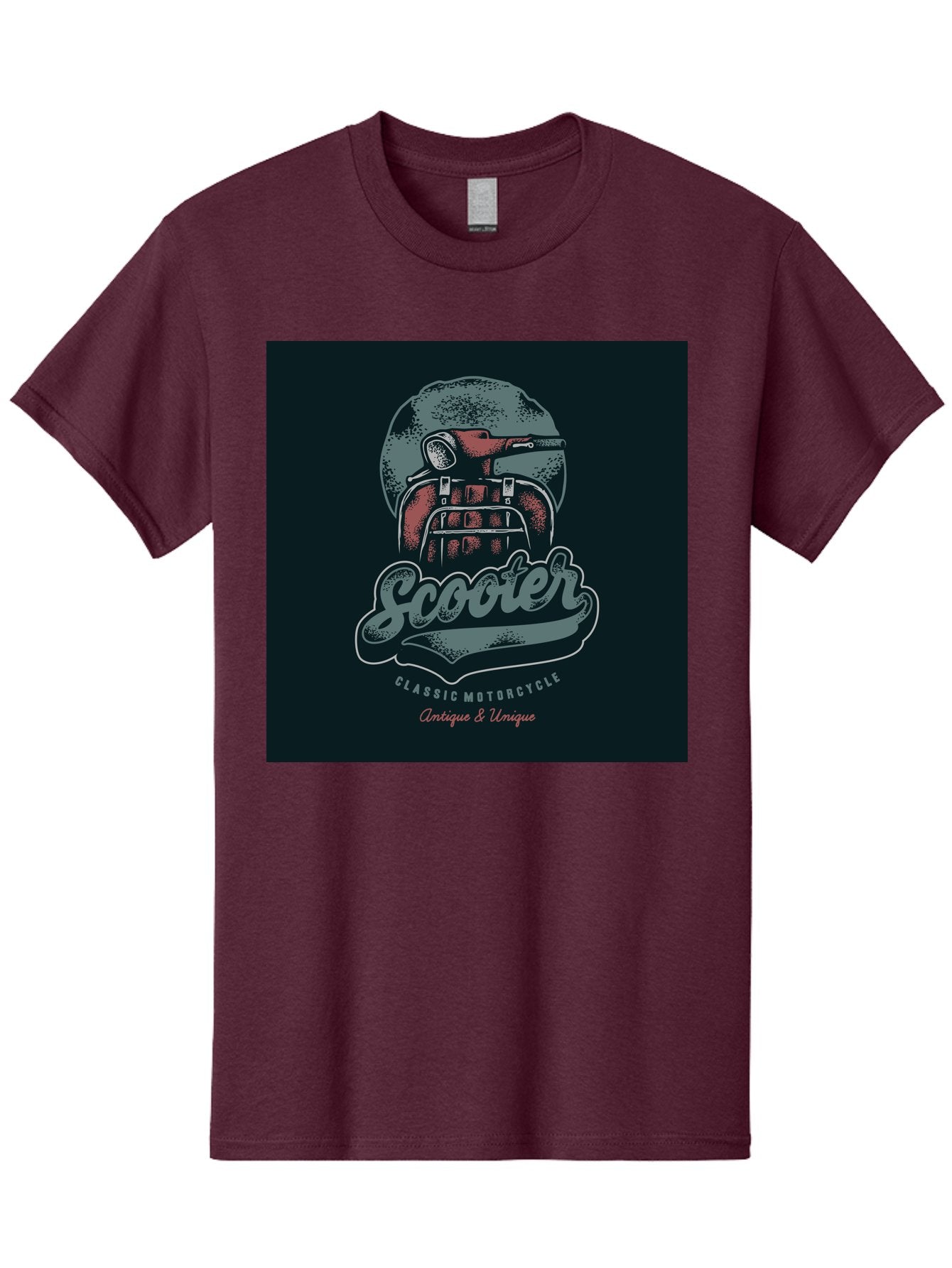 Scooter-Classic-Motorcycle Men'S Graphic Tee, 100% Cotton, Comfortable Casual Summer Wear, Machine Washable, Vintage Motorcycle Helmet, Classic Scooter Design, Antique Bike, Unique Motorcycle Art, Retro Scooter Style, Nostalgic Ride, Aab479 12