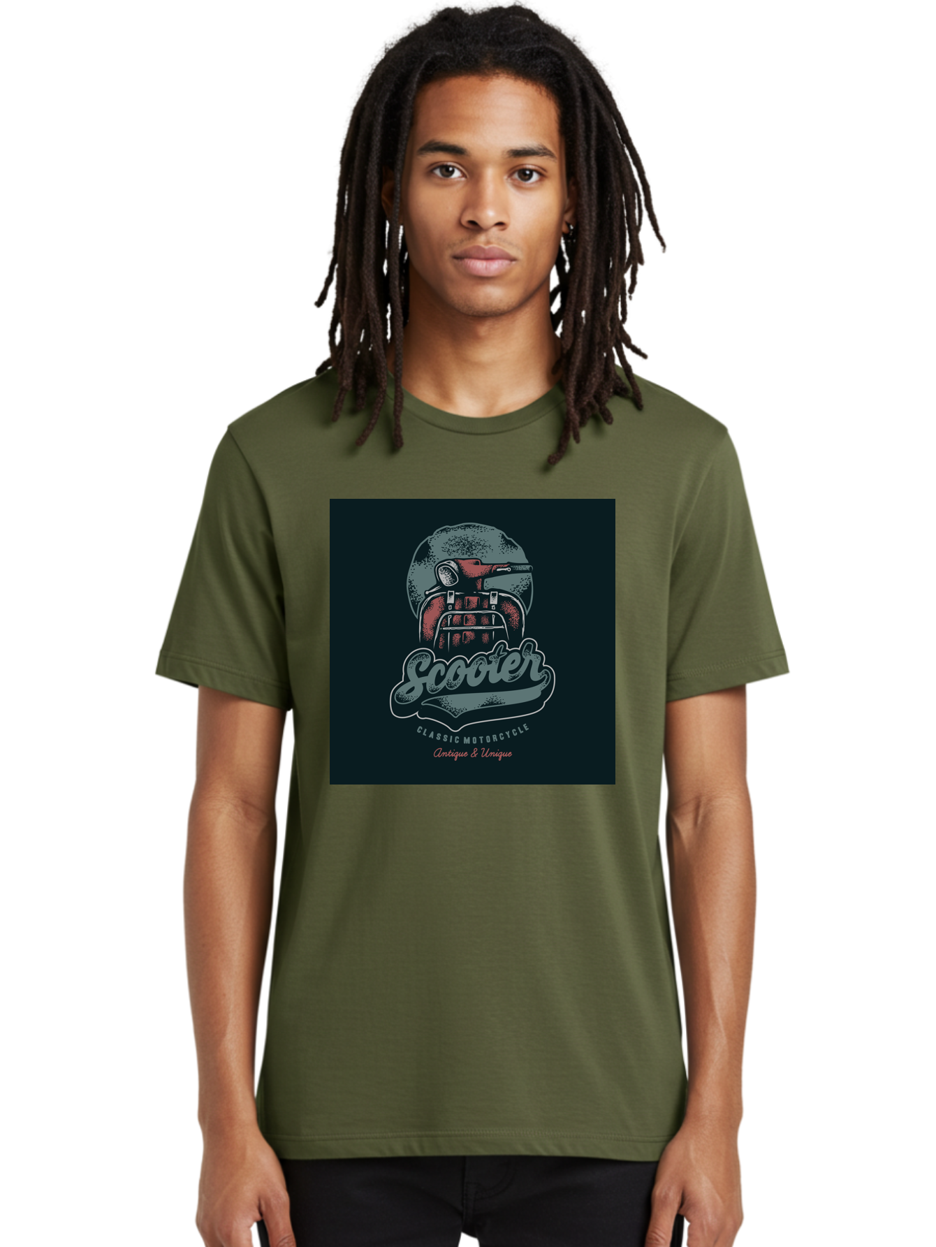 Scooter-Classic-Motorcycle Men'S Graphic Tee, 100% Cotton, Comfortable Casual Summer Wear, Machine Washable, Vintage Motorcycle Helmet, Classic Scooter Design, Antique Bike, Unique Motorcycle Art, Retro Scooter Style, Nostalgic Ride, Aab479 20