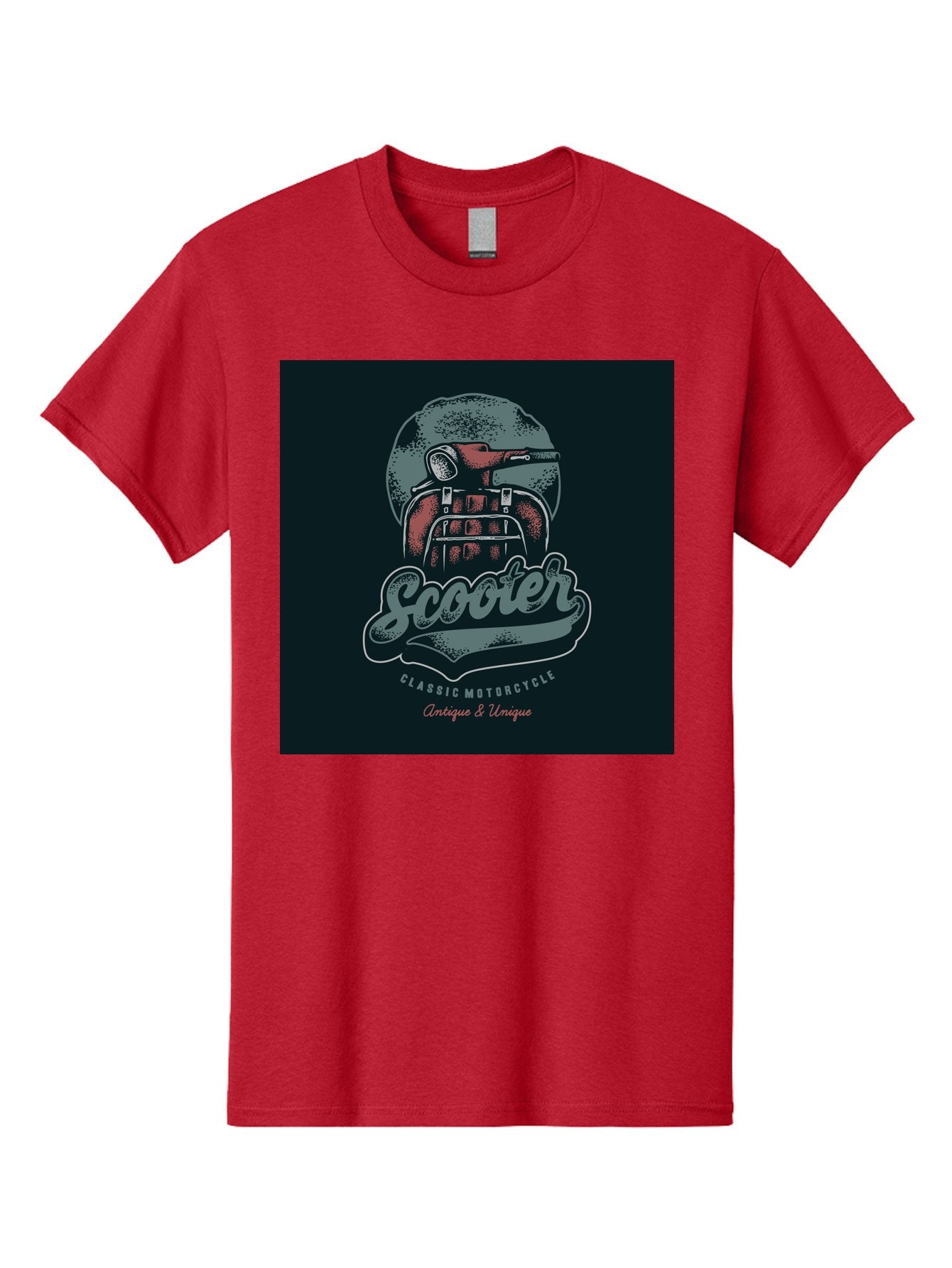 Scooter-Classic-Motorcycle Men'S Graphic Tee, 100% Cotton, Comfortable Casual Summer Wear, Machine Washable, Vintage Motorcycle Helmet, Classic Scooter Design, Antique Bike, Unique Motorcycle Art, Retro Scooter Style, Nostalgic Ride, Aab479 7