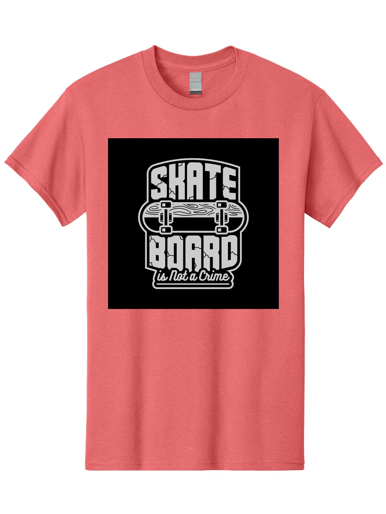 Skateboard-Is-Not-A-Crime Men'S Graphic Tee, 100% Cotton, Comfortable Casual Summer Wear, Machine Washable, Skateboard Graphic, Skate Culture, Streetwear Fashion, Rebellious Style, Bold Typography, Urban Lifestyle, Extreme Sports, Aab481 13