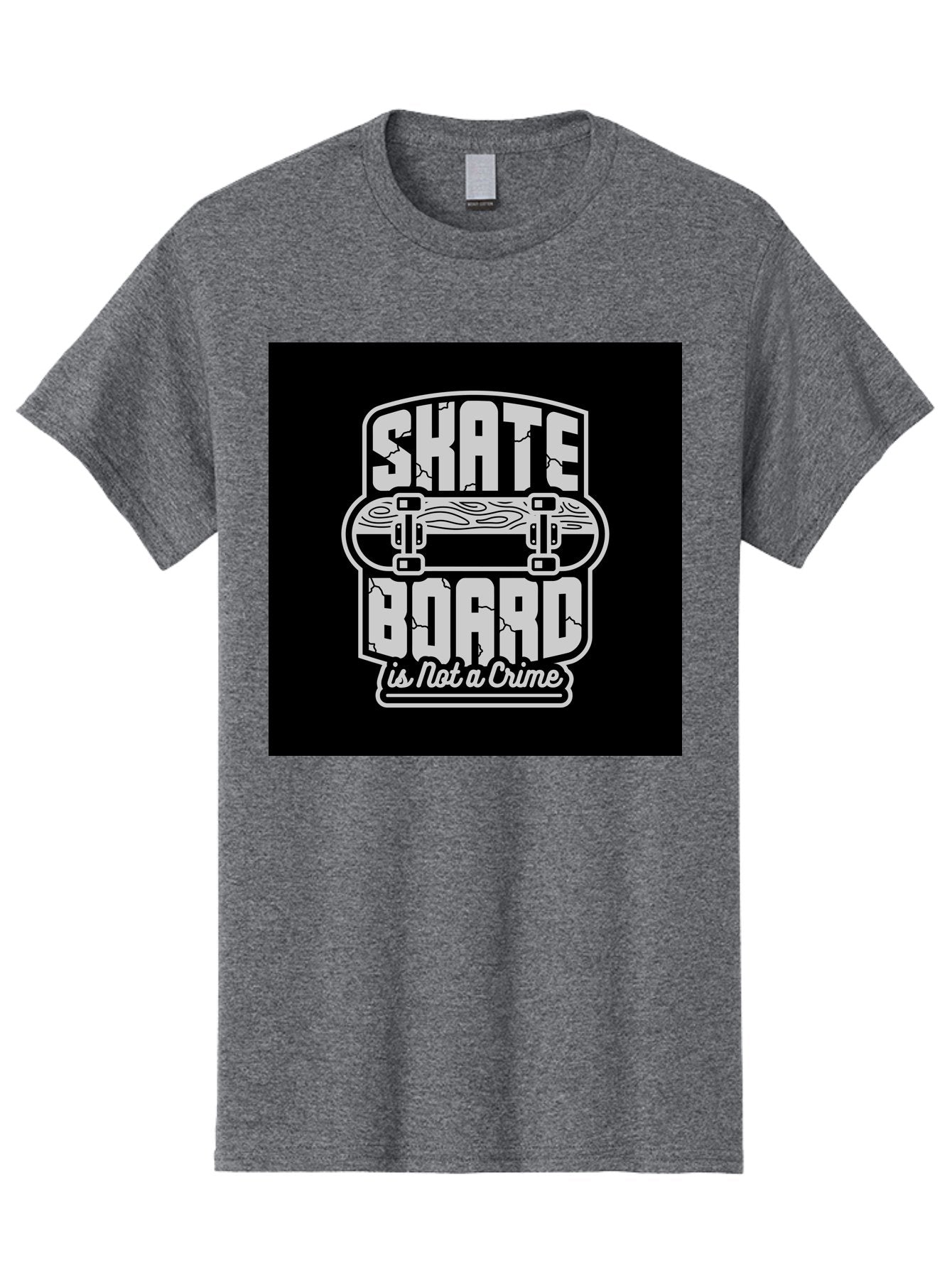 Skateboard-Is-Not-A-Crime Men'S Graphic Tee, 100% Cotton, Comfortable Casual Summer Wear, Machine Washable, Skateboard Graphic, Skate Culture, Streetwear Fashion, Rebellious Style, Bold Typography, Urban Lifestyle, Extreme Sports, Aab481 11