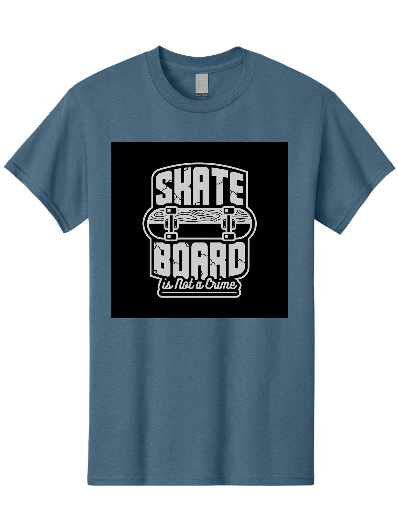 Skateboard-Is-Not-A-Crime Men'S Graphic Tee, 100% Cotton, Comfortable Casual Summer Wear, Machine Washable, Skateboard Graphic, Skate Culture, Streetwear Fashion, Rebellious Style, Bold Typography, Urban Lifestyle, Extreme Sports, Aab481 4