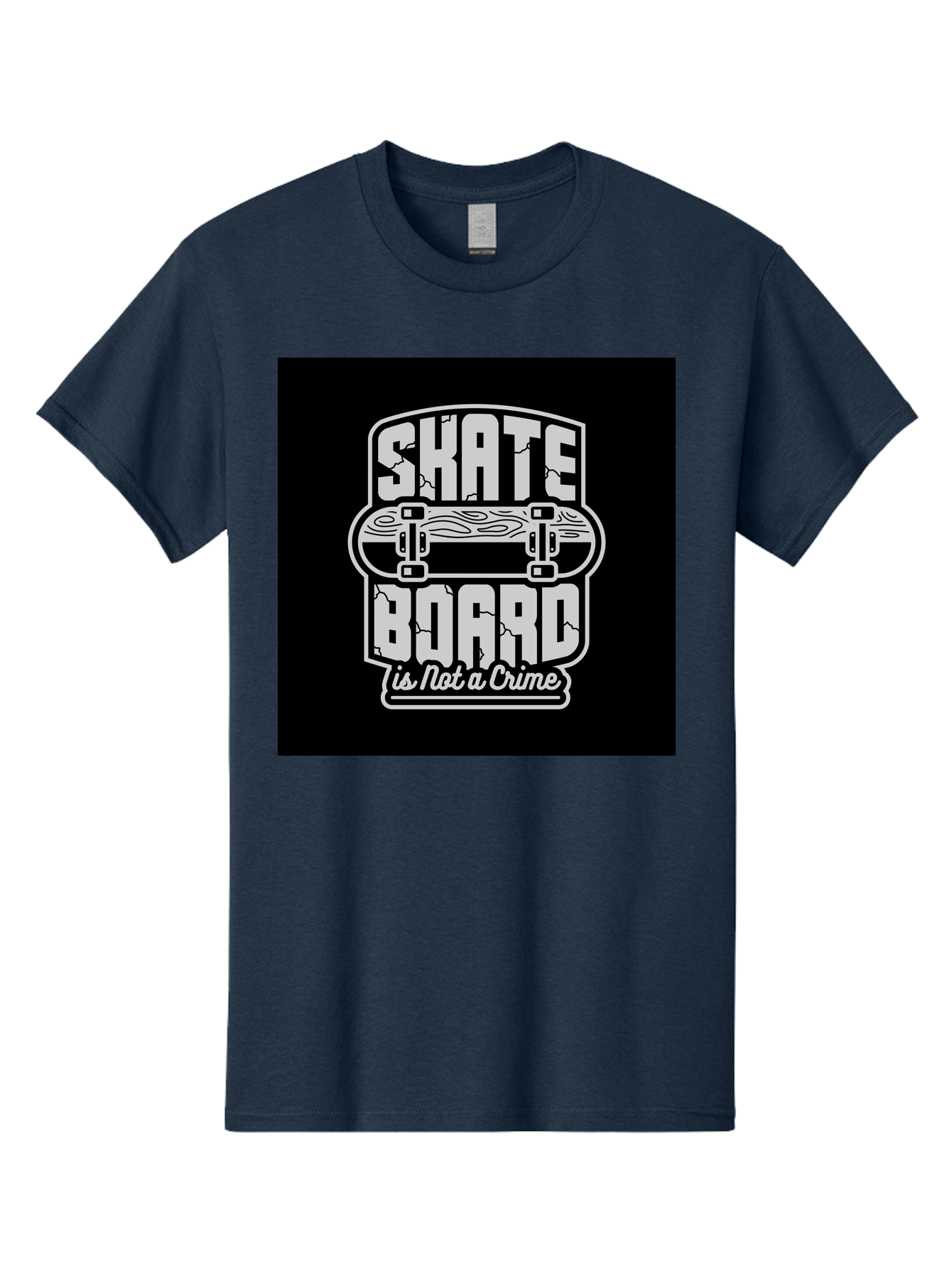 Skateboard-Is-Not-A-Crime Men'S Graphic Tee, 100% Cotton, Comfortable Casual Summer Wear, Machine Washable, Skateboard Graphic, Skate Culture, Streetwear Fashion, Rebellious Style, Bold Typography, Urban Lifestyle, Extreme Sports, Aab481 9