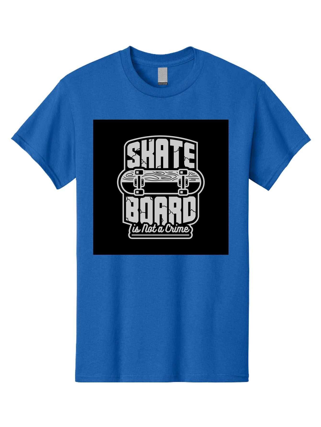 Skateboard-Is-Not-A-Crime Men'S Graphic Tee, 100% Cotton, Comfortable Casual Summer Wear, Machine Washable, Skateboard Graphic, Skate Culture, Streetwear Fashion, Rebellious Style, Bold Typography, Urban Lifestyle, Extreme Sports, Aab481