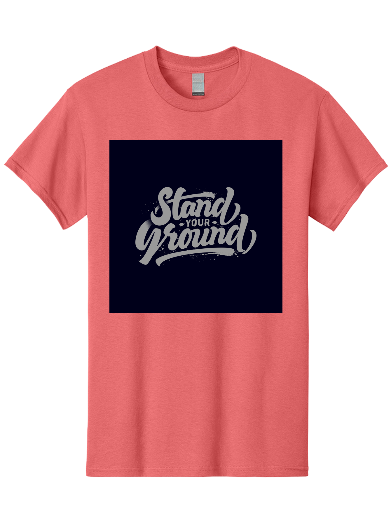 Stand-Your-Ground Men'S Graphic Tee, 100% Cotton, Comfortable Casual Summer Wear, Machine Washable, Motivational Quote, Inspirational Phrase, Stand Your Ground, Bold Typography, Gray Text, Dark Background, Empowerment, Confidence, Aab483 5