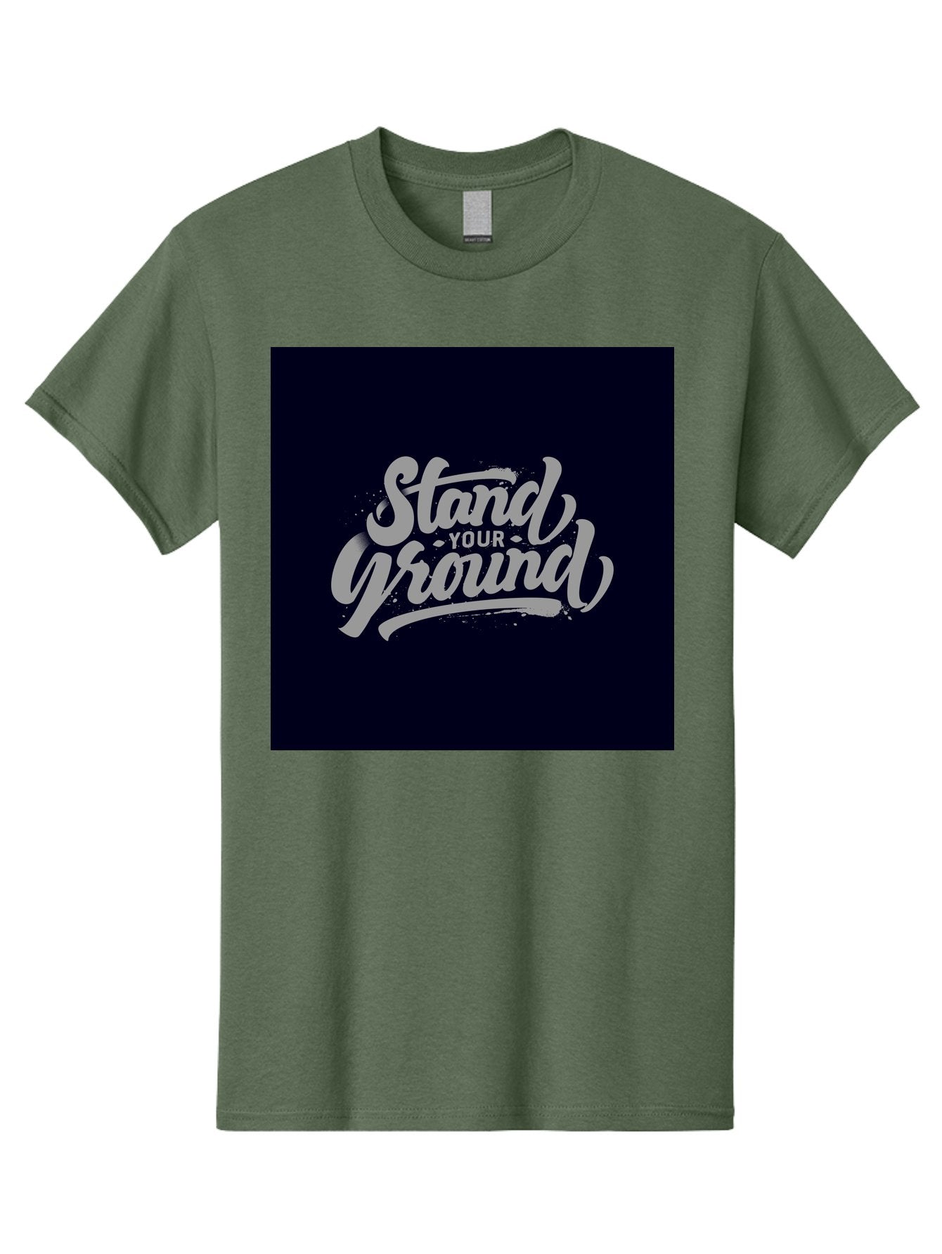 Stand-Your-Ground Men'S Graphic Tee, 100% Cotton, Comfortable Casual Summer Wear, Machine Washable, Motivational Quote, Inspirational Phrase, Stand Your Ground, Bold Typography, Gray Text, Dark Background, Empowerment, Confidence, Aab483 4