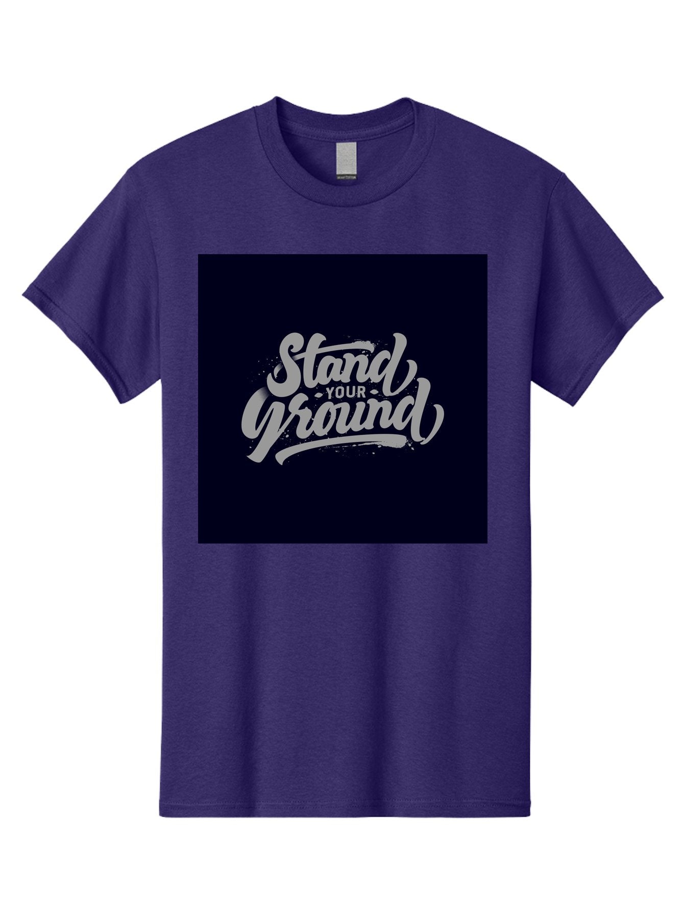Stand-Your-Ground Men'S Graphic Tee, 100% Cotton, Comfortable Casual Summer Wear, Machine Washable, Motivational Quote, Inspirational Phrase, Stand Your Ground, Bold Typography, Gray Text, Dark Background, Empowerment, Confidence, Aab483 6