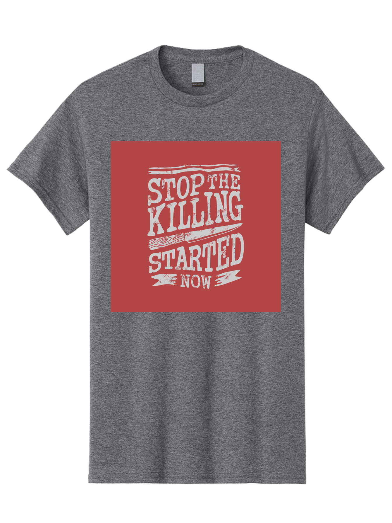 Stop-The-Killing-Started-Now Men'S Graphic Tee, 100% Cotton, Comfortable Casual Summer Wear, Machine Washable, Vegetarian Lifestyle, Animal Rights, Stop Killing, Vegan Movement, Cruelty Free, Bold Typography, Protest Art, Activist Message, Aab484 9
