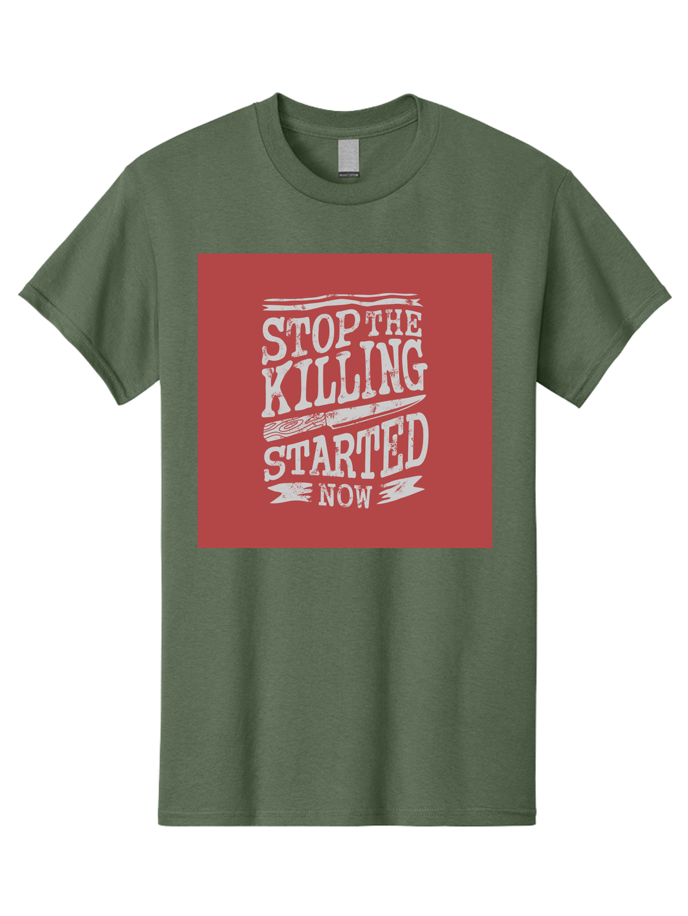 Stop-The-Killing-Started-Now Men'S Graphic Tee, 100% Cotton, Comfortable Casual Summer Wear, Machine Washable, Vegetarian Lifestyle, Animal Rights, Stop Killing, Vegan Movement, Cruelty Free, Bold Typography, Protest Art, Activist Message, Aab484 15