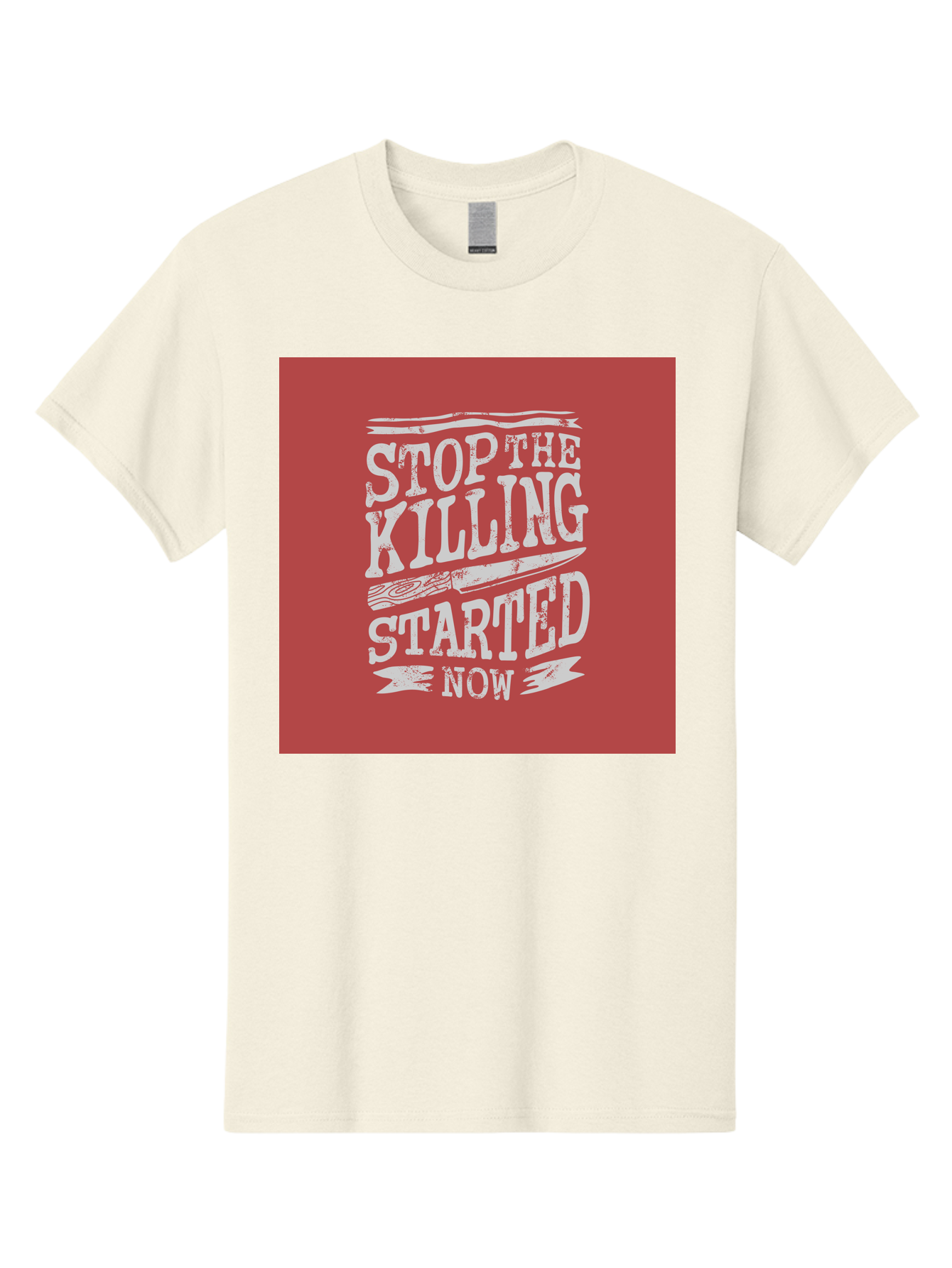 Stop-The-Killing-Started-Now Men'S Graphic Tee, 100% Cotton, Comfortable Casual Summer Wear, Machine Washable, Vegetarian Lifestyle, Animal Rights, Stop Killing, Vegan Movement, Cruelty Free, Bold Typography, Protest Art, Activist Message, Aab484 17