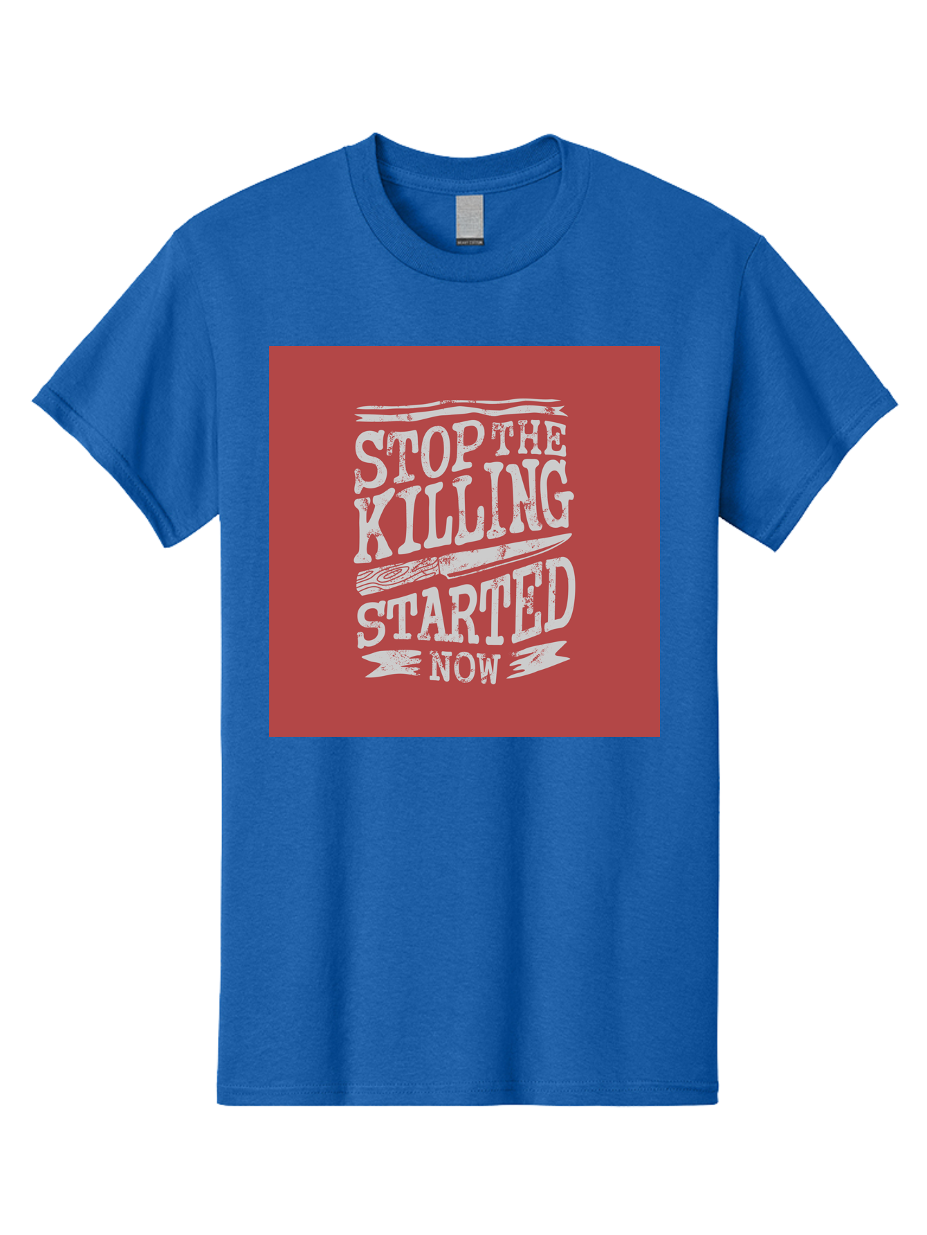 Stop-The-Killing-Started-Now Men'S Graphic Tee, 100% Cotton, Comfortable Casual Summer Wear, Machine Washable, Vegetarian Lifestyle, Animal Rights, Stop Killing, Vegan Movement, Cruelty Free, Bold Typography, Protest Art, Activist Message, Aab484 25