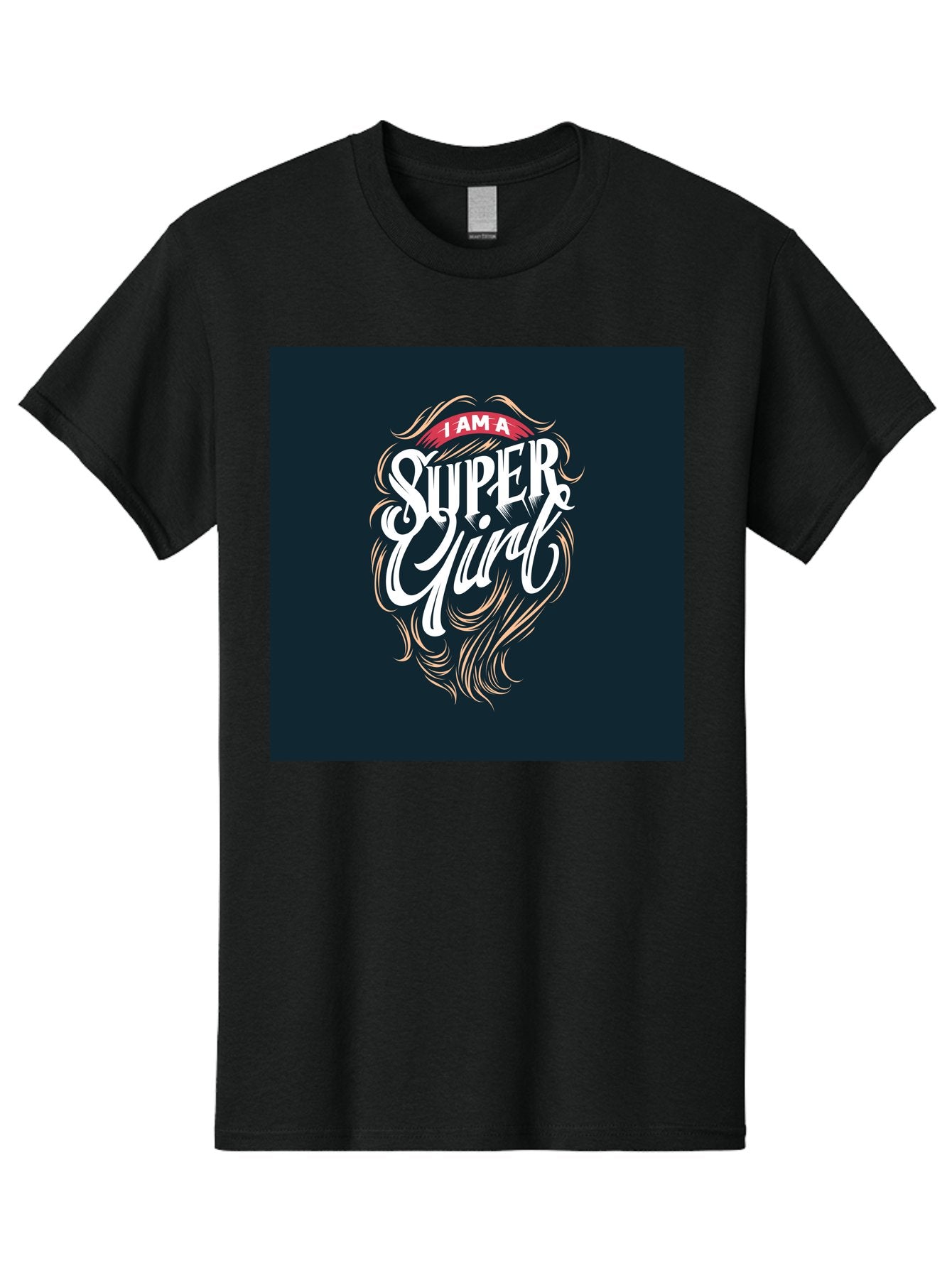 Super-Girl Men'S Graphic Tee, 100% Cotton, Comfortable Casual Summer Wear, Machine Washable, Female Empowerment, Inspirational Quote, Girl Power, Motivational Phrase, Flowing Hair, Elegant Script, Confident Attitude, Strong Women, Aab485 15