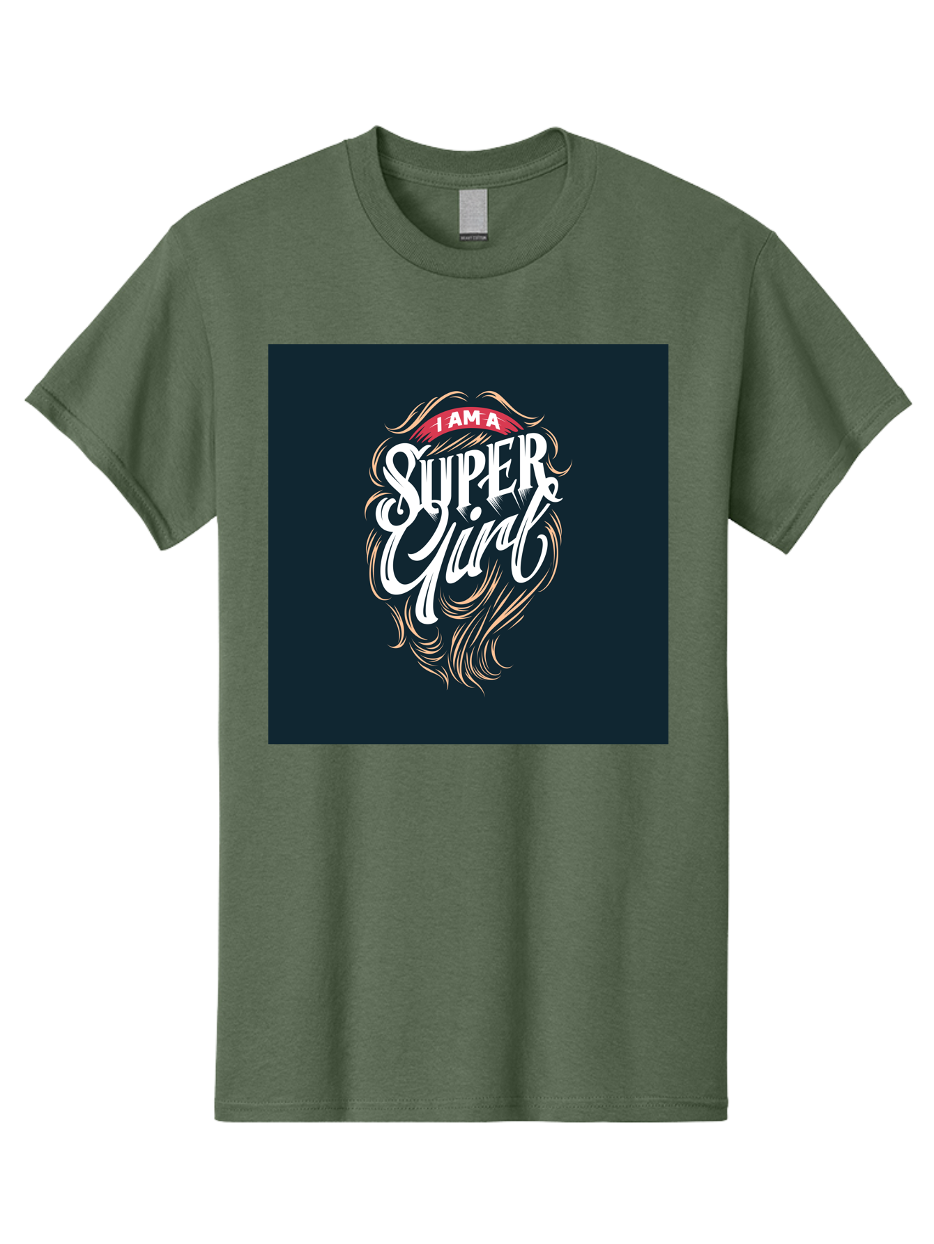Super-Girl Men'S Graphic Tee, 100% Cotton, Comfortable Casual Summer Wear, Machine Washable, Female Empowerment, Inspirational Quote, Girl Power, Motivational Phrase, Flowing Hair, Elegant Script, Confident Attitude, Strong Women, Aab485 15