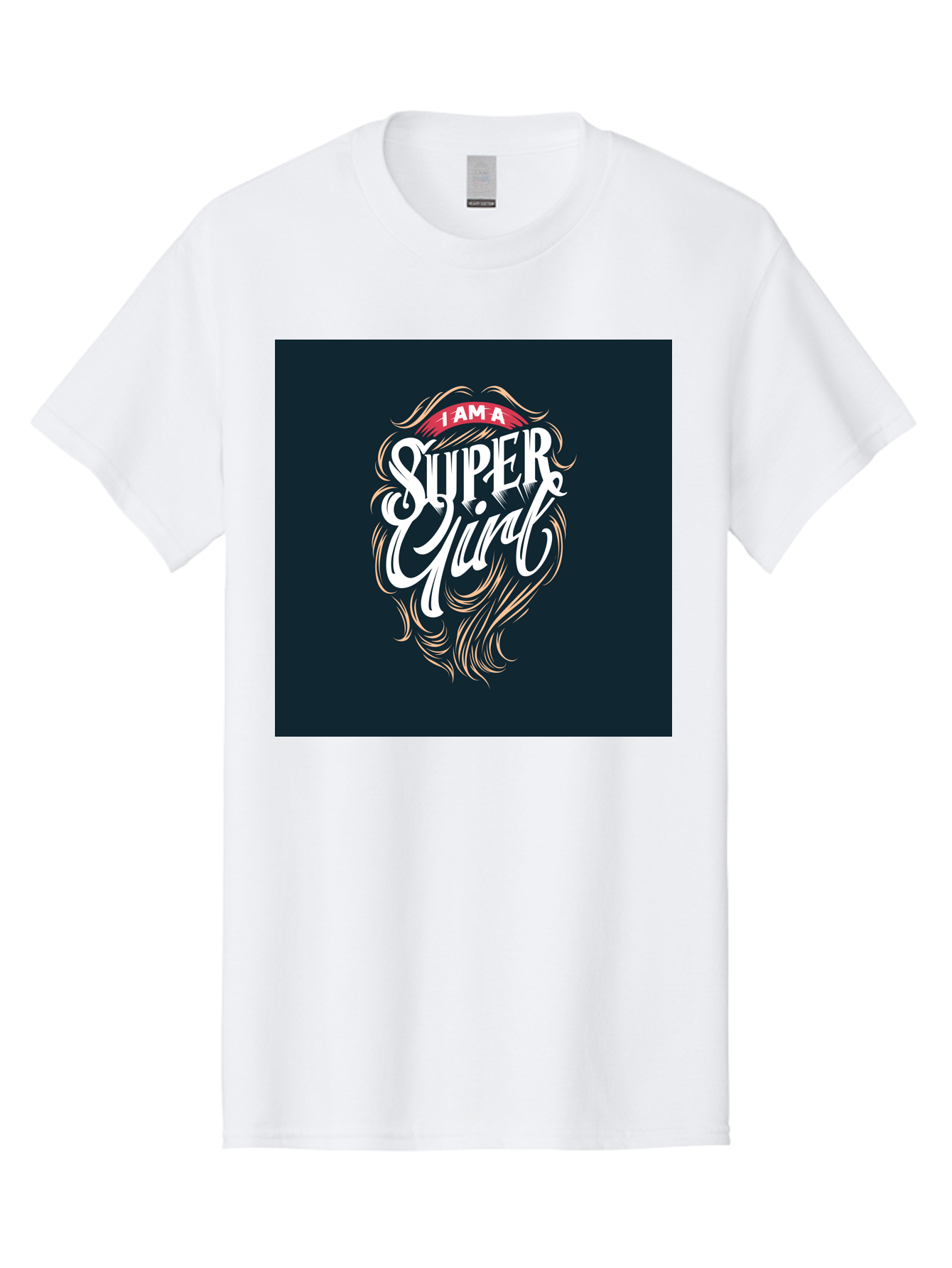 Super-Girl Men'S Graphic Tee, 100% Cotton, Comfortable Casual Summer Wear, Machine Washable, Female Empowerment, Inspirational Quote, Girl Power, Motivational Phrase, Flowing Hair, Elegant Script, Confident Attitude, Strong Women, Aab485 29