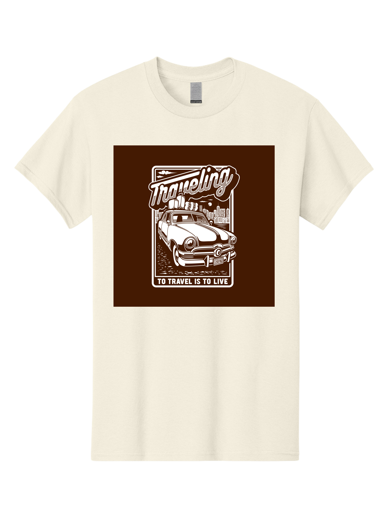 Traveling Men'S Graphic Tee, 100% Cotton, Comfortable Casual Summer Wear, Machine Washable, Vintage Car, Travel, Adventure, Classic Automobile, Cityscape, Road Trip, Exploration, Wanderlust, Traveling, To Travel Is To Live Aab490 17