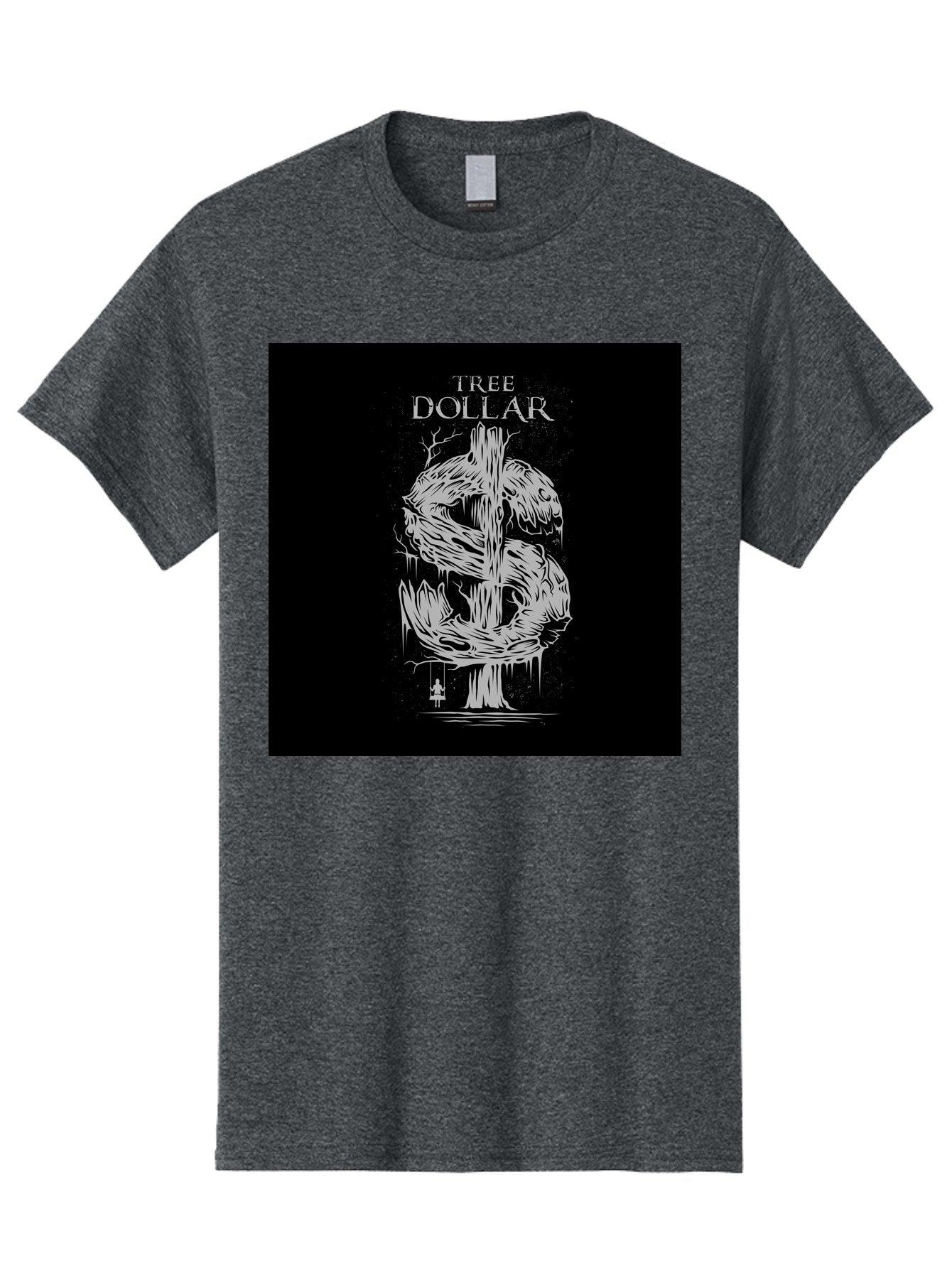 Tree-Dollar Men'S Graphic Tee, 100% Cotton, Comfortable Casual Summer Wear, Machine Washable, Dollar Sign Made Of Tree Branches, Wooden Currency Symbol, Environmental Finance, Eco-Friendly Money, Twisted Tree Trunk, Drip Art, Aab491 12