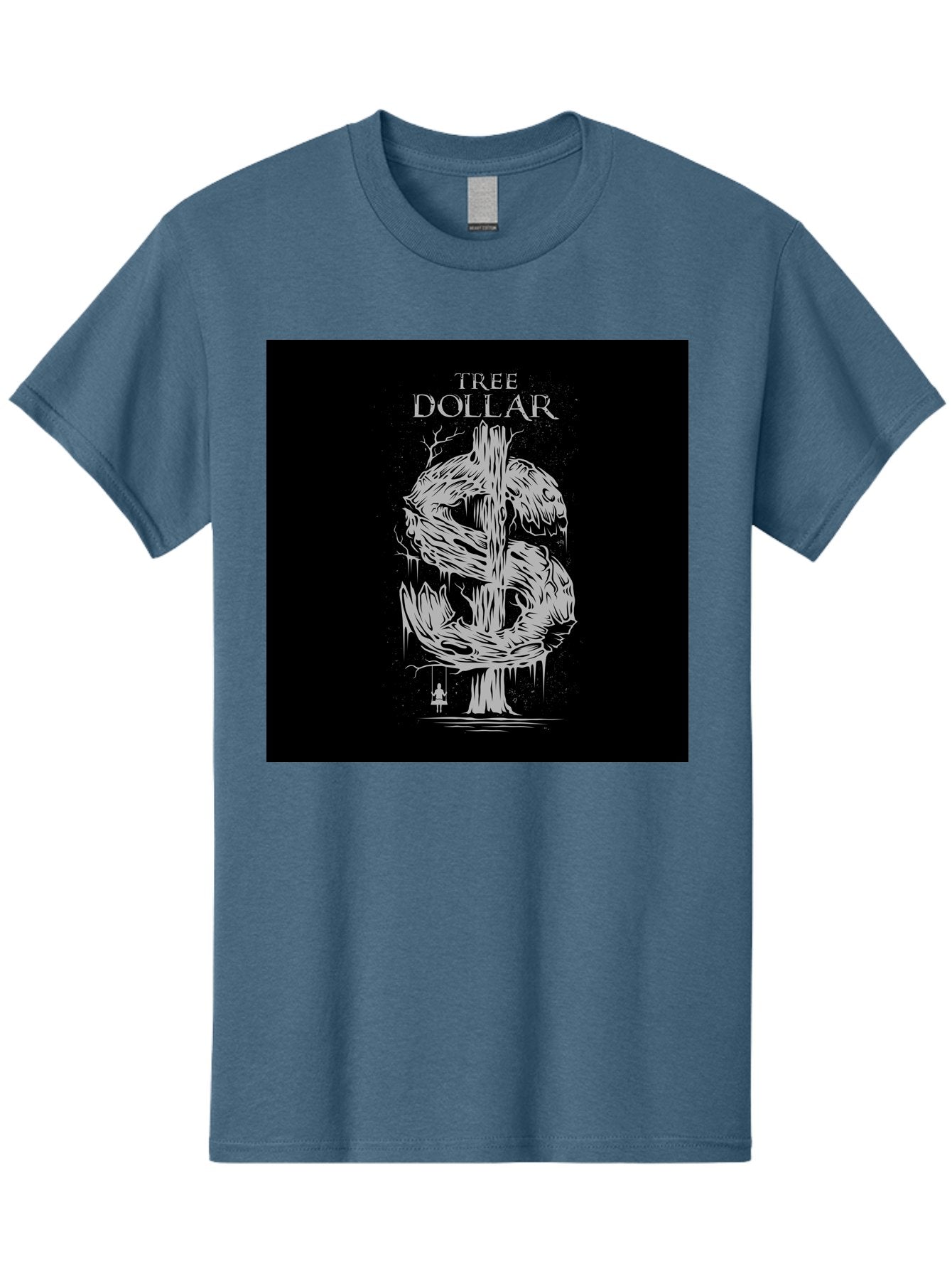 Tree-Dollar Men'S Graphic Tee, 100% Cotton, Comfortable Casual Summer Wear, Machine Washable, Dollar Sign Made Of Tree Branches, Wooden Currency Symbol, Environmental Finance, Eco-Friendly Money, Twisted Tree Trunk, Drip Art, Aab491 10