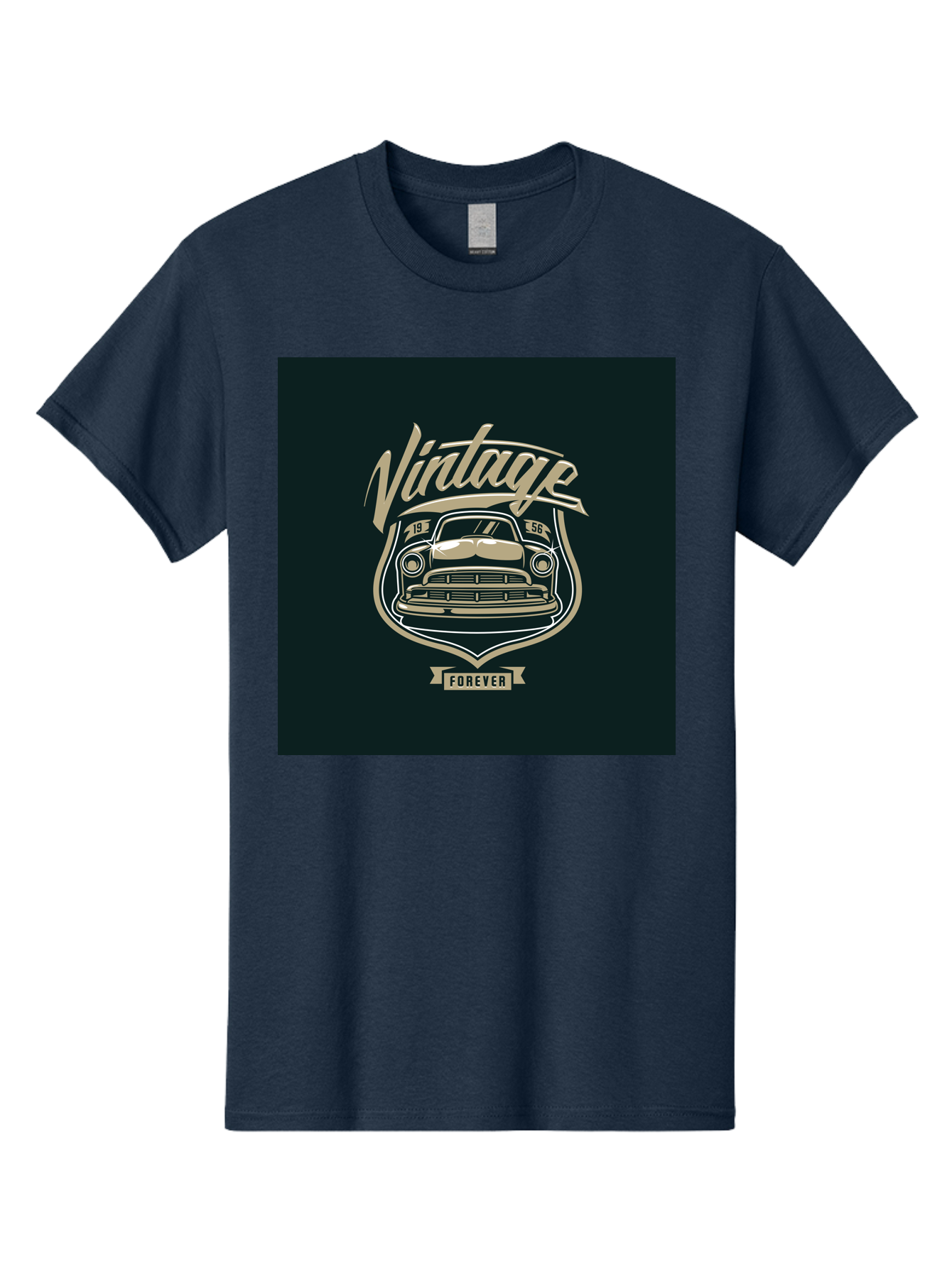 Vintage-Forever Men'S Graphic Tee, 100% Cotton, Comfortable Casual Summer Wear, Machine Washable, Vintage Car, Classic Automobile, Retro Vehicle, 1956 Model, Nostalgic Design, Vintage Forever, Vintage Car Logo, Retro Car Emblem, Aab494 29