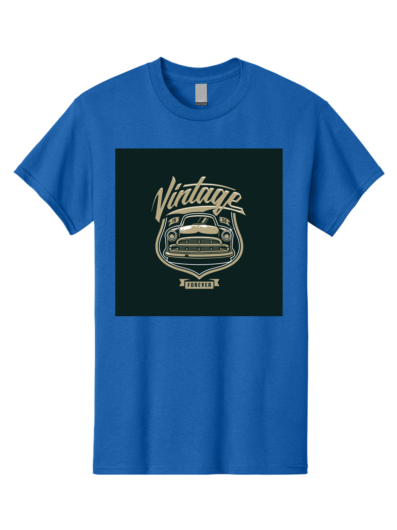 Vintage-Forever Men'S Graphic Tee, 100% Cotton, Comfortable Casual Summer Wear, Machine Washable, Vintage Car, Classic Automobile, Retro Vehicle, 1956 Model, Nostalgic Design, Vintage Forever, Vintage Car Logo, Retro Car Emblem, Aab494 11