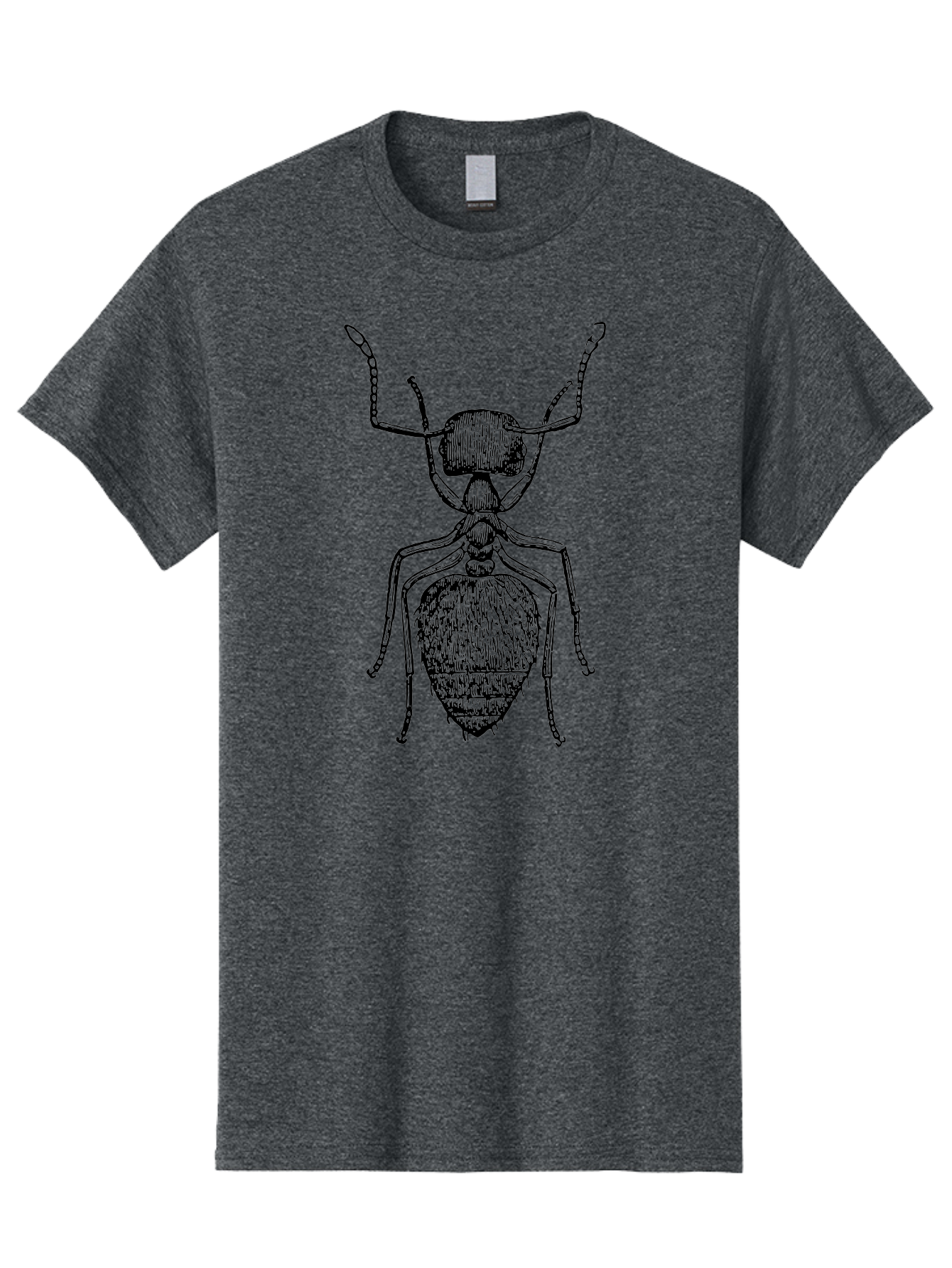 Ant-Illustration Men'S Graphic Tee, 100% Cotton, Comfortable Casual Summer Wear, Machine Washable, Black Ant, Insect Art, Detailed Drawing, Entomology, Bug Illustration, Insect Anatomy, Natural History Aab495 27