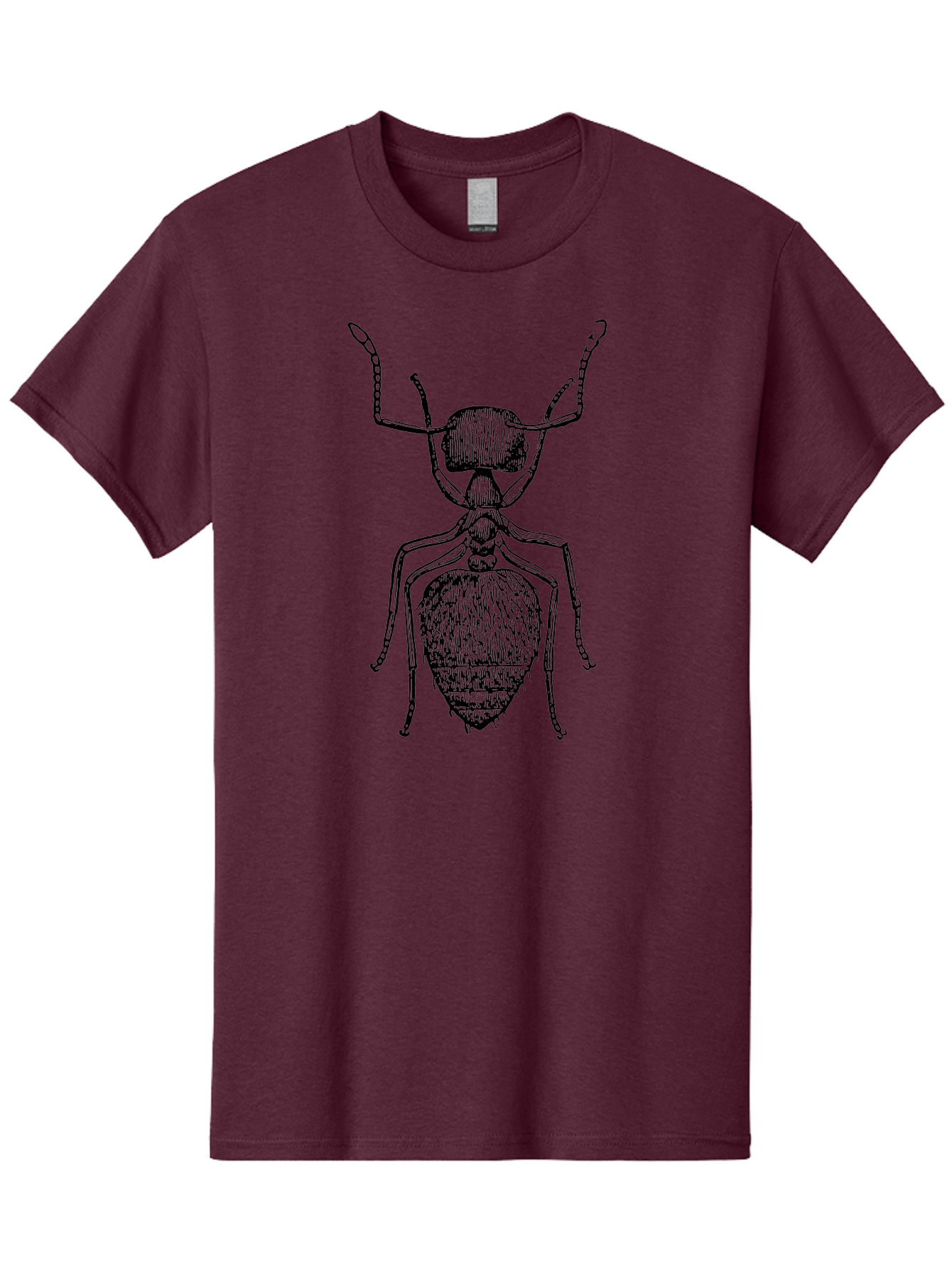 Ant-Illustration Men'S Graphic Tee, 100% Cotton, Comfortable Casual Summer Wear, Machine Washable, Black Ant, Insect Art, Detailed Drawing, Entomology, Bug Illustration, Insect Anatomy, Natural History Aab495 7