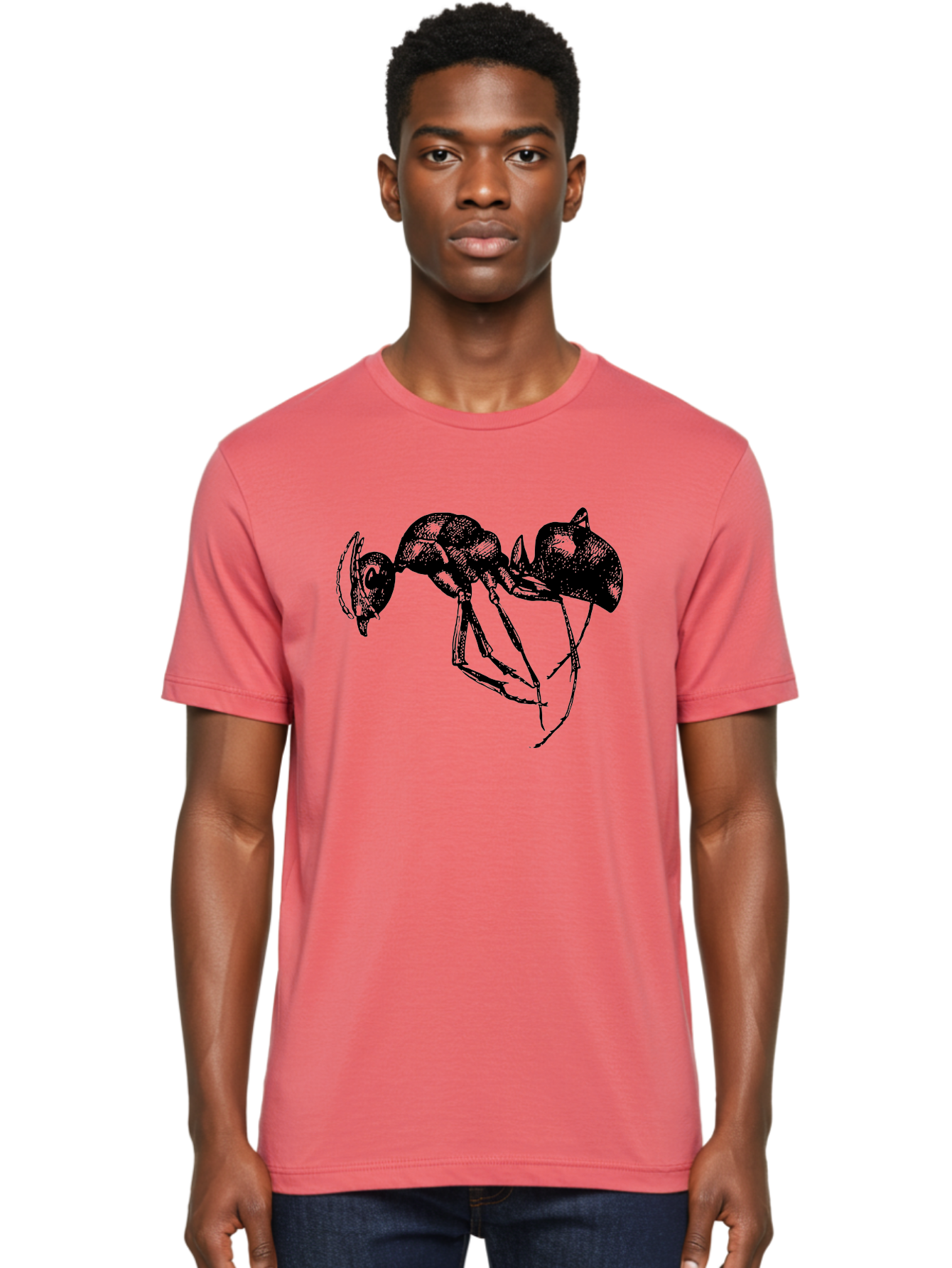 Ant Men'S Graphic Tee, 100% Cotton, Comfortable Casual Summer Wear, Machine Washable, Black Ant, Insect Illustration, Detailed Drawing, Sketch Art, Nature Graphic, Bug Design, Entomology, Wildlife Art Aab496 26