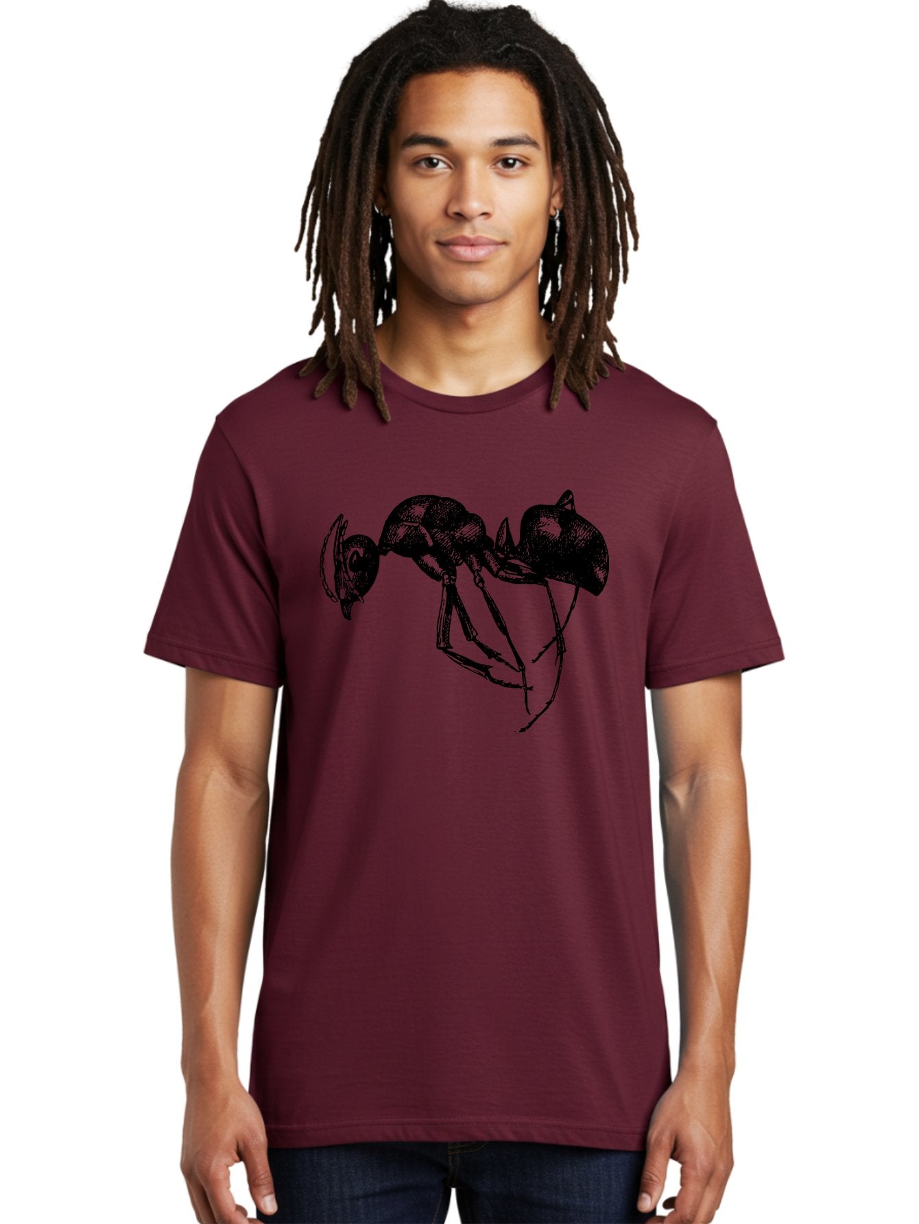 Ant Men'S Graphic Tee, 100% Cotton, Comfortable Casual Summer Wear, Machine Washable, Black Ant, Insect Illustration, Detailed Drawing, Sketch Art, Nature Graphic, Bug Design, Entomology, Wildlife Art Aab496 26