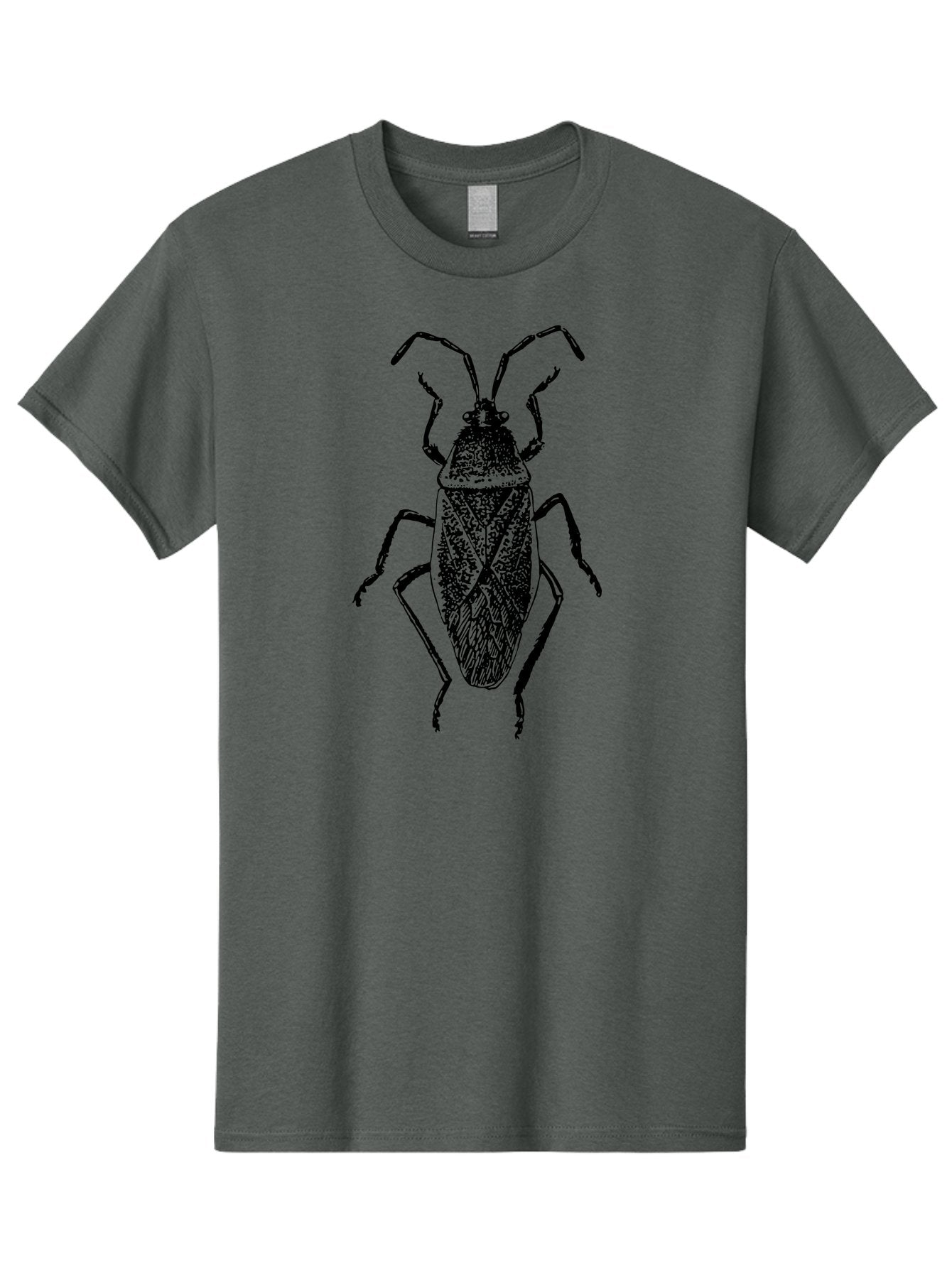 Assassin-Bug Men'S Graphic Tee, 100% Cotton, Comfortable Casual Summer Wear, Machine Washable, Assassin Bug, Insect Anatomy, Entomology Art, Detailed Illustration, Black And Green, Vintage Style, Insect Wings, Bug Legs, Creepy Crawlers Aab497 12