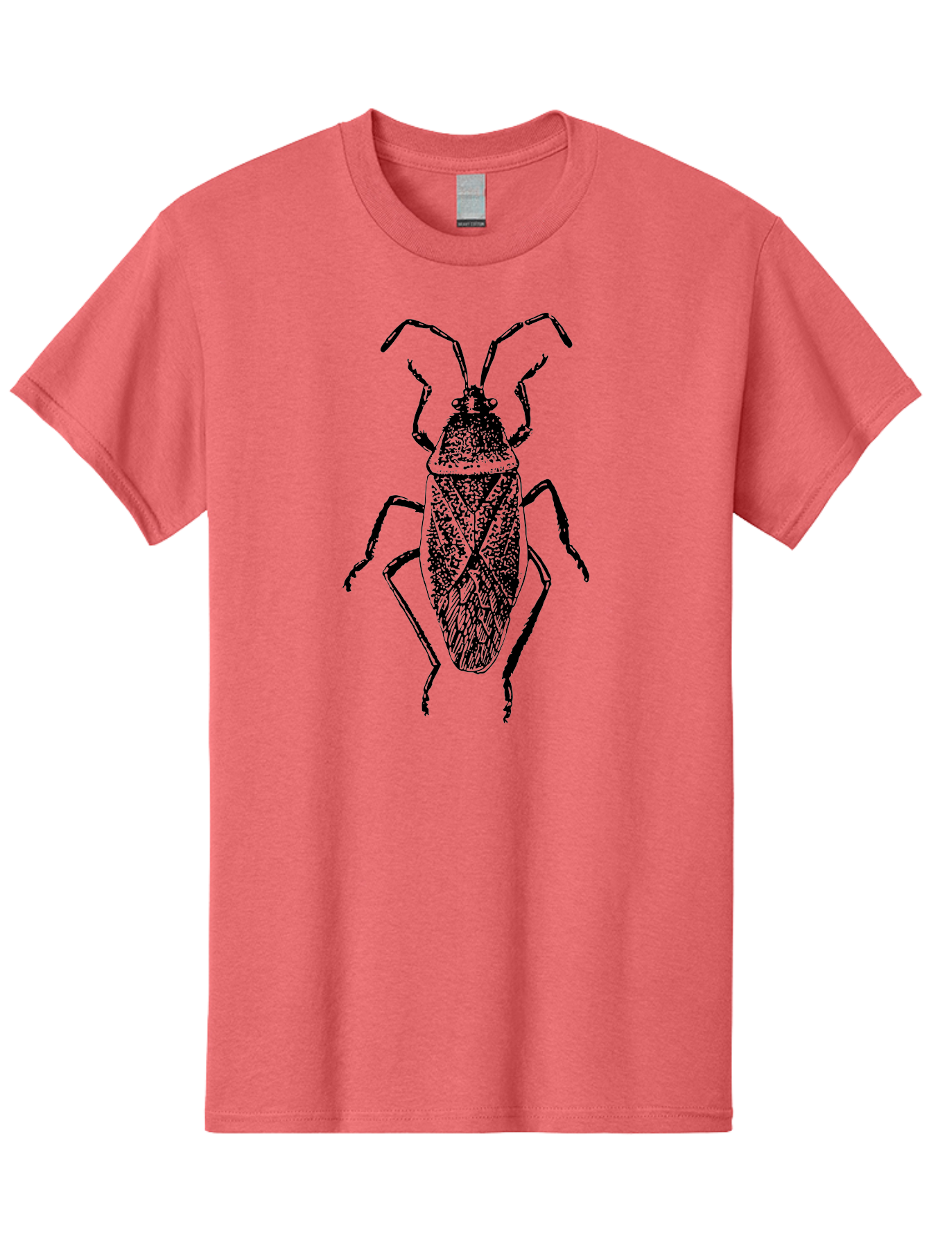 Assassin-Bug Men'S Graphic Tee, 100% Cotton, Comfortable Casual Summer Wear, Machine Washable, Assassin Bug, Insect Anatomy, Entomology Art, Detailed Illustration, Black And Green, Vintage Style, Insect Wings, Bug Legs, Creepy Crawlers Aab497 3